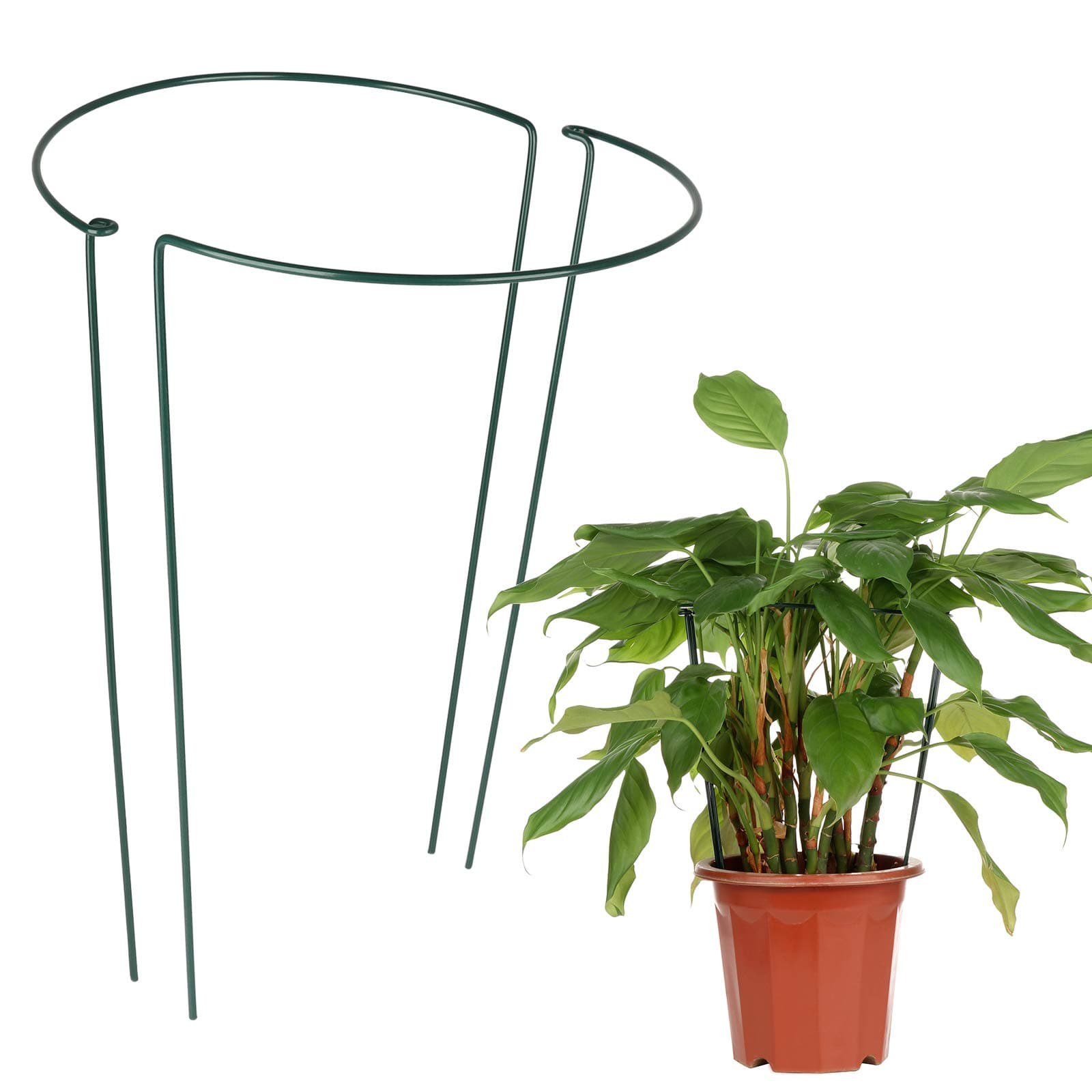Strong Metal Garden Supports, 2 Pcs Half Round Plant Supports Hoops, Garden Hoop Plant Support System, Bow Plant Supports for Peonies, Hydrangea, Roses, 25 x 40 cm