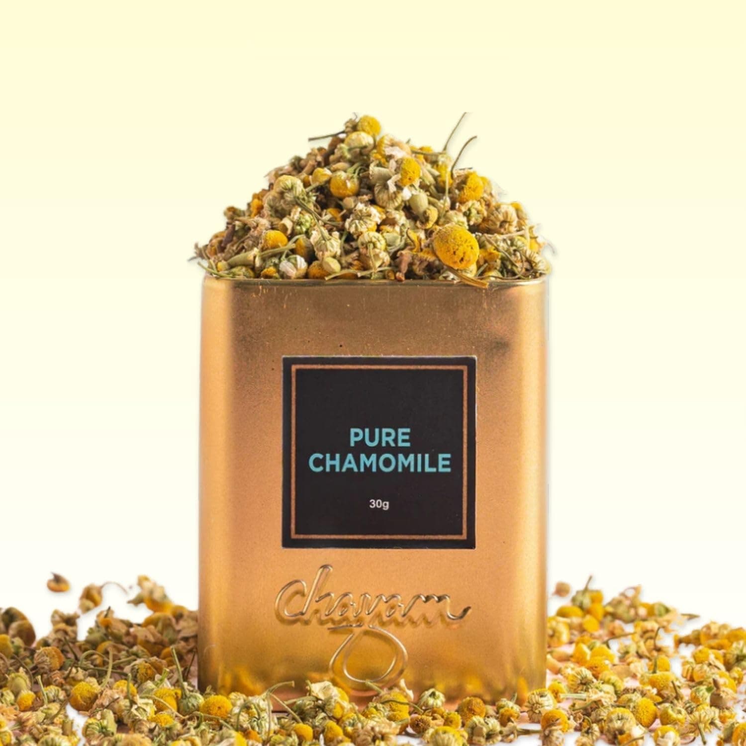 CHAYAM Chamomile Brew - 30g Loose Leaf | Pure Whole Chamomile Flowers | Calming Bedtime Herbal Infusion | Good Sleep & Stress Relief | Caffeine-Free | Premium Tin Caddy | Herbal Infusion