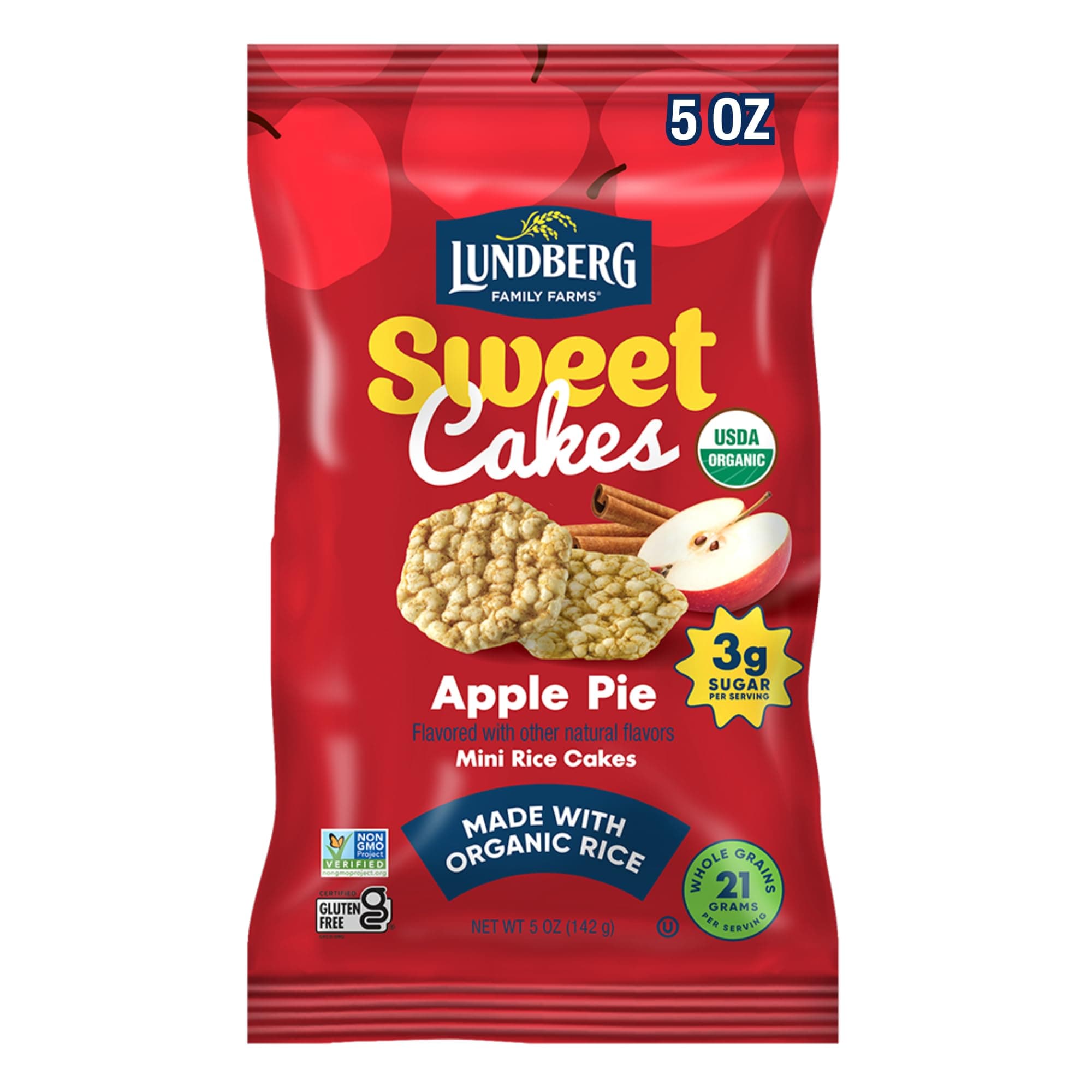 Minis Apple Pie Organic Rice Cakes 5 Oz