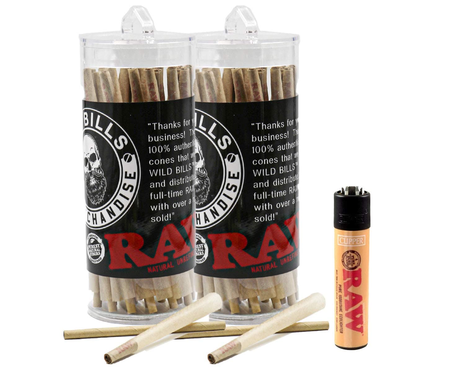 Raw Pre Rolled Cones 200 Count with Free Clipper Lighter