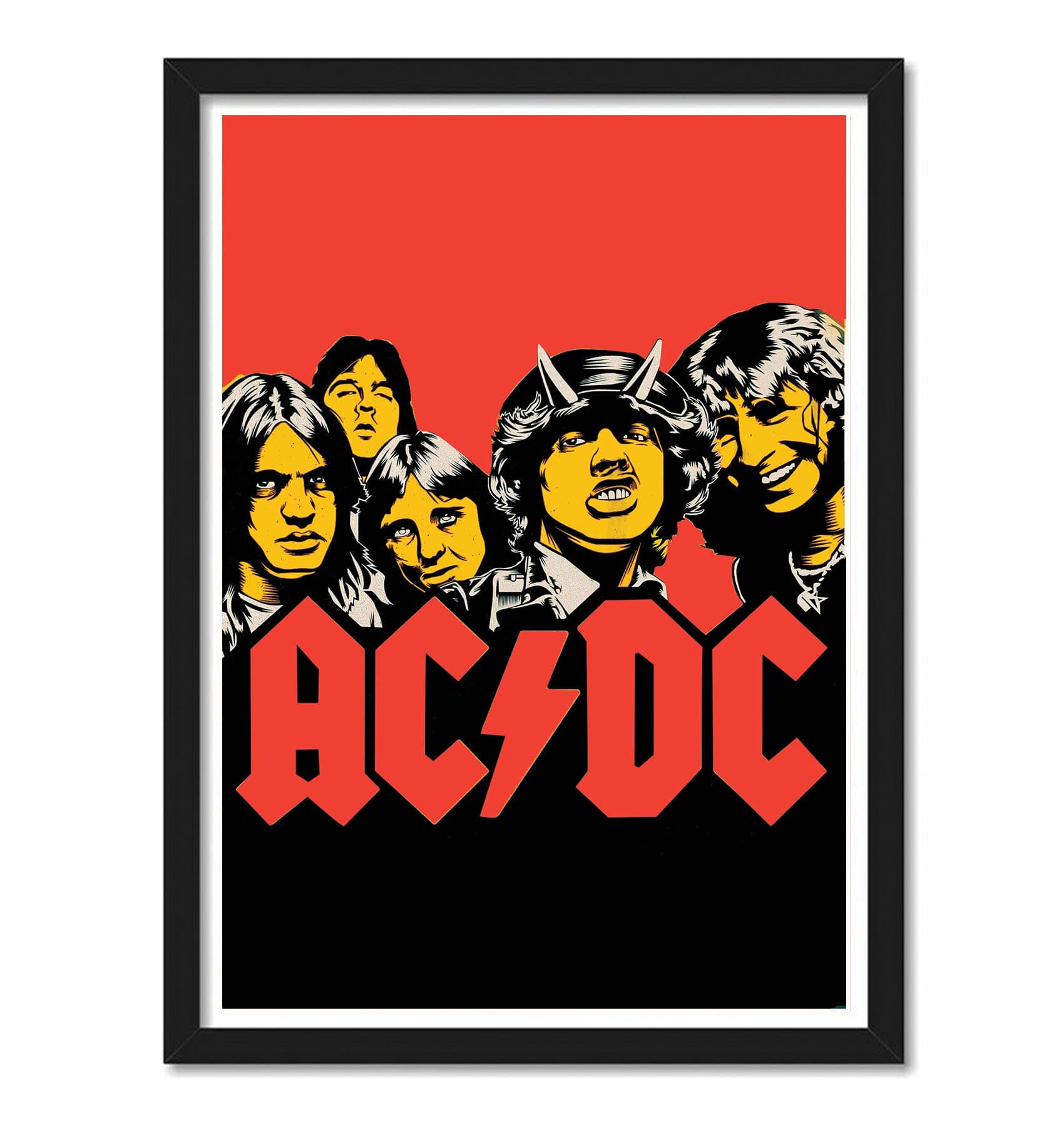 Good Hope AC DC Framed Poster 10x13 inch Classic Rock Band Wall Art, Music band, Iconic Album Decor, Perfect for Home or Office Living Room Bedroom Wall Art Studio Paintings