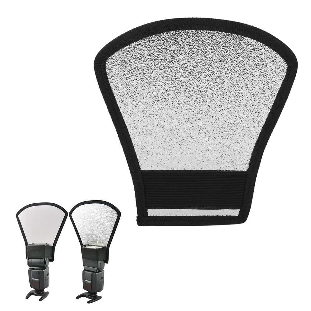 PROST Camera Flash Diffuser Silver/White Reflector for Canon Nikon Sony Yongnuo Godox Speedlite and More