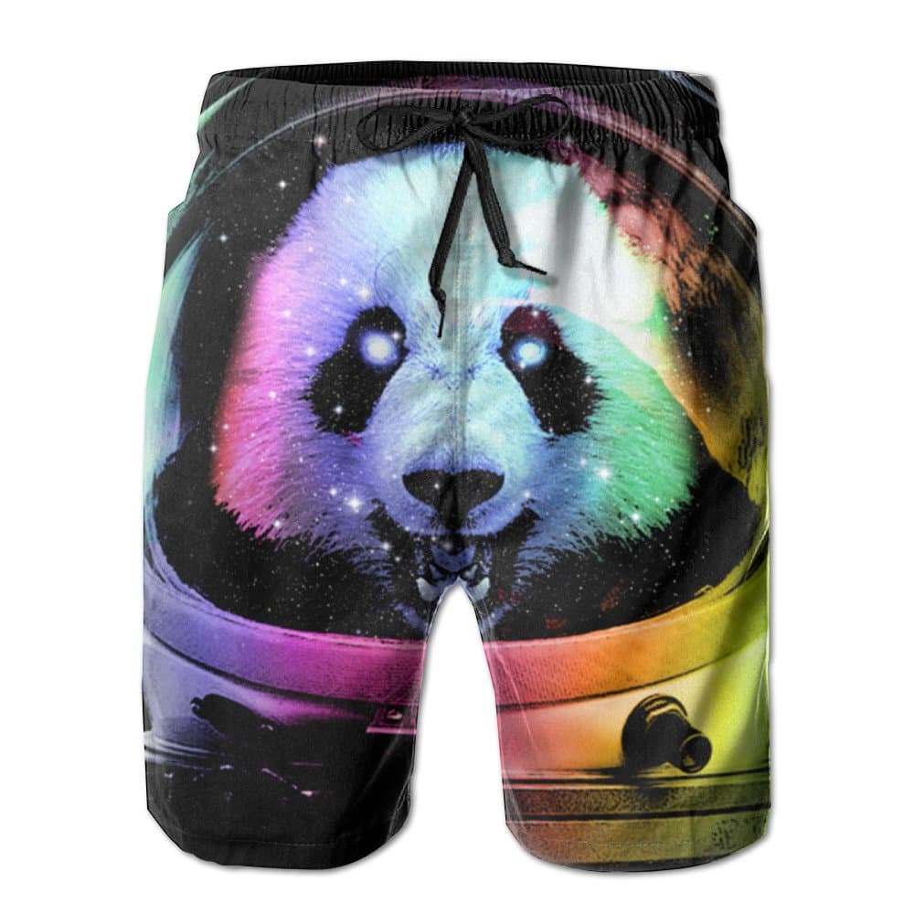 Bmen Astronaut Panda Men's Quick Dry Summer Surfing Boardshorts XL