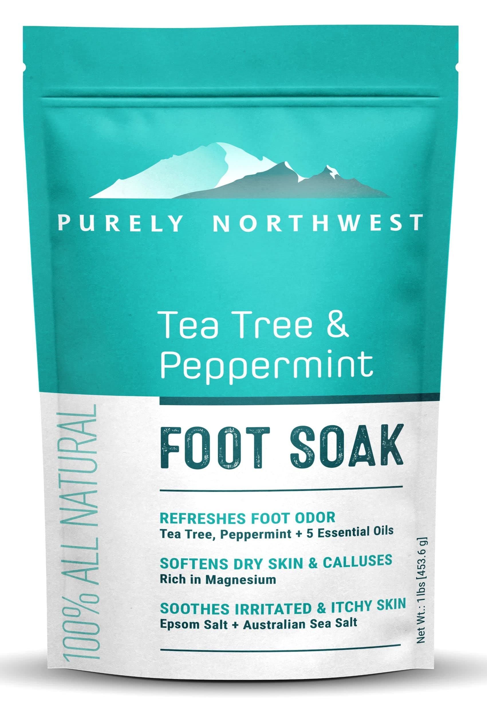 Tea Tree Oil Foot Soak With Epsom Salt, Refreshes Feet And Toenails, Soothes Dry Calloused Heels, Leaving Feeling Soft, Clean Healthy – Helps Away Tired -16Oz (Pack Of 1) Pack 1