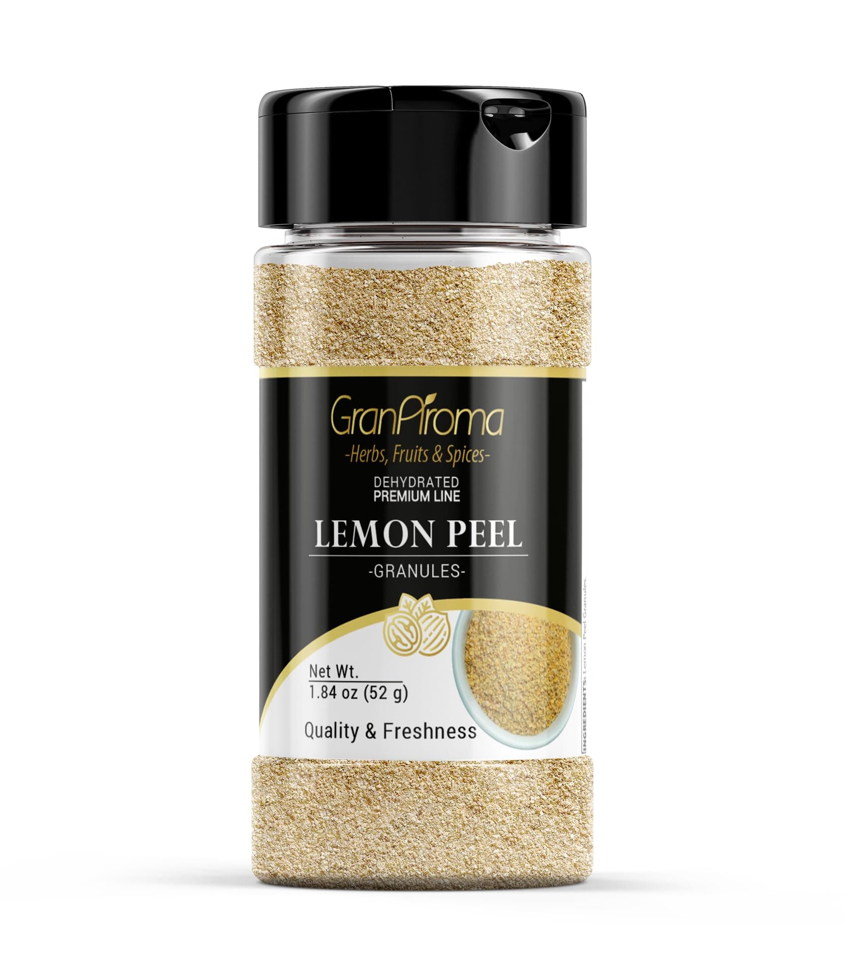 GranAroma Lemon Peel Granules, Versatile Seasoning, Teas, Dressings (1.84 Ounce)