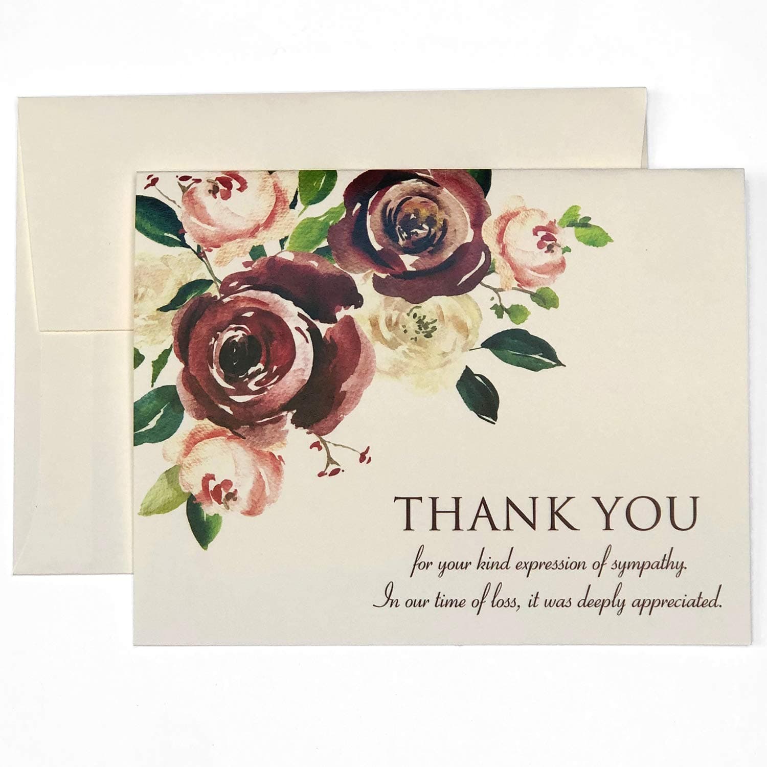 20 Pack Bulk Set Funeral Thank You Cards With Envelopes - Sympathy Acknowledgement Thank You Cards Funeral - Bereavement Folded Thank You Cards - Blank Inside For Message