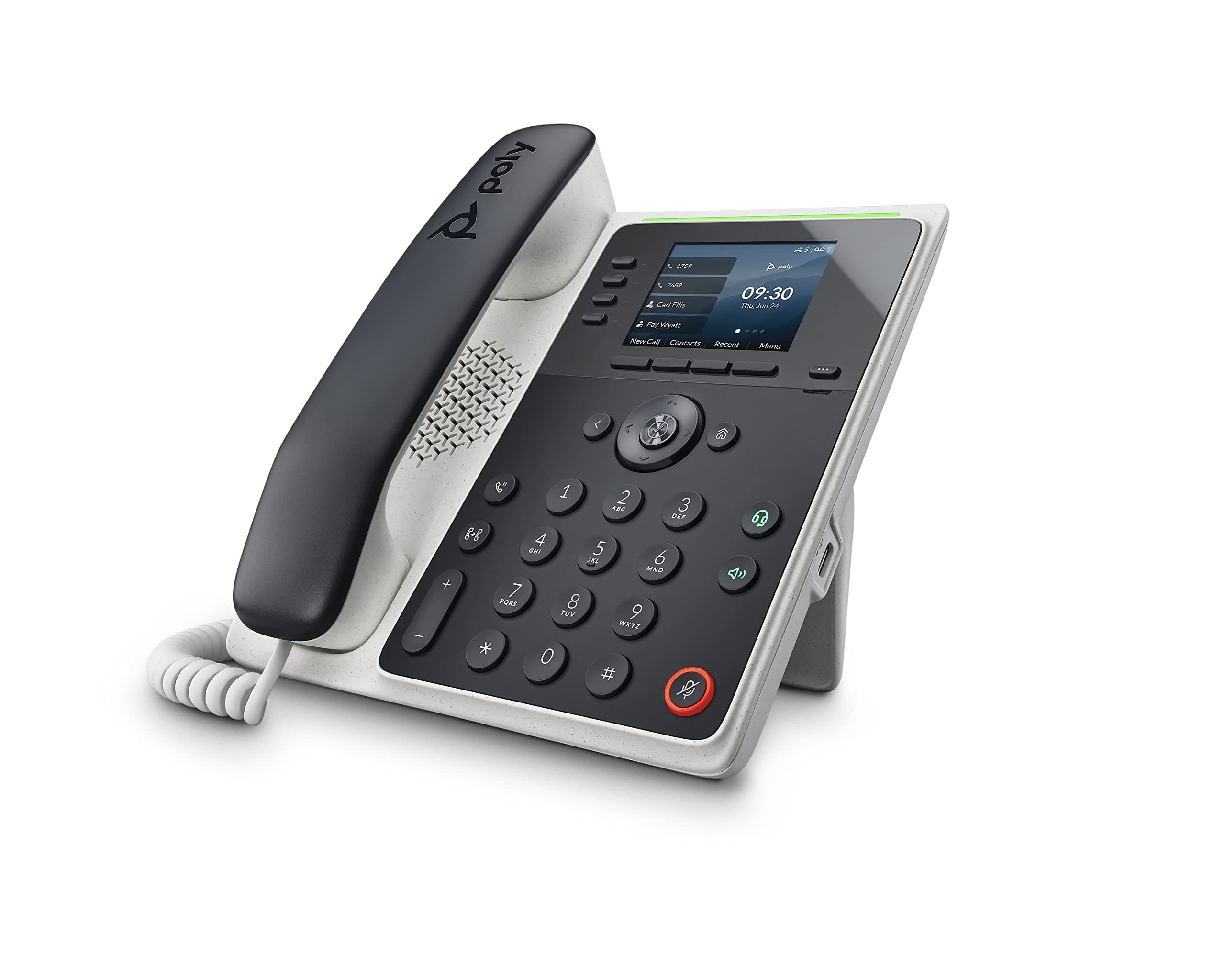Plantronics Poly Edge E220 IP Desk Phone (+ Polycom) – Designed for use in Common Areas – 4-line Keys Supporting up to 16 Lines - Integrated Bluetooth for Mobile Phone and Headset Pairing