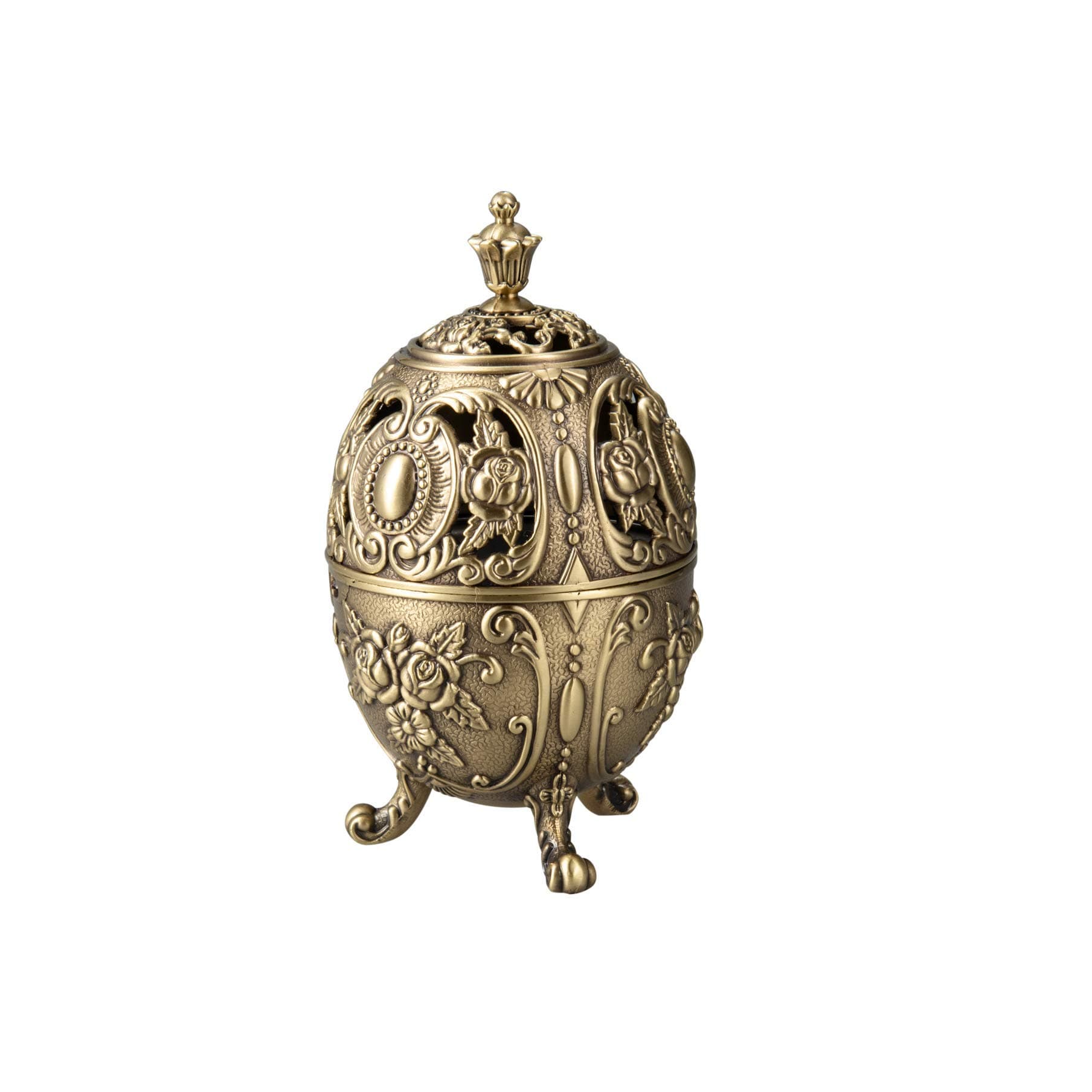 Feyarl Vintage Incense Holder Cone Coil Incense Burner Holder Ash Catcher with Lid for Aromatherapy Ornament Retro Home Decoration for Office Bedroom Yoga Meditation Birthday Gift