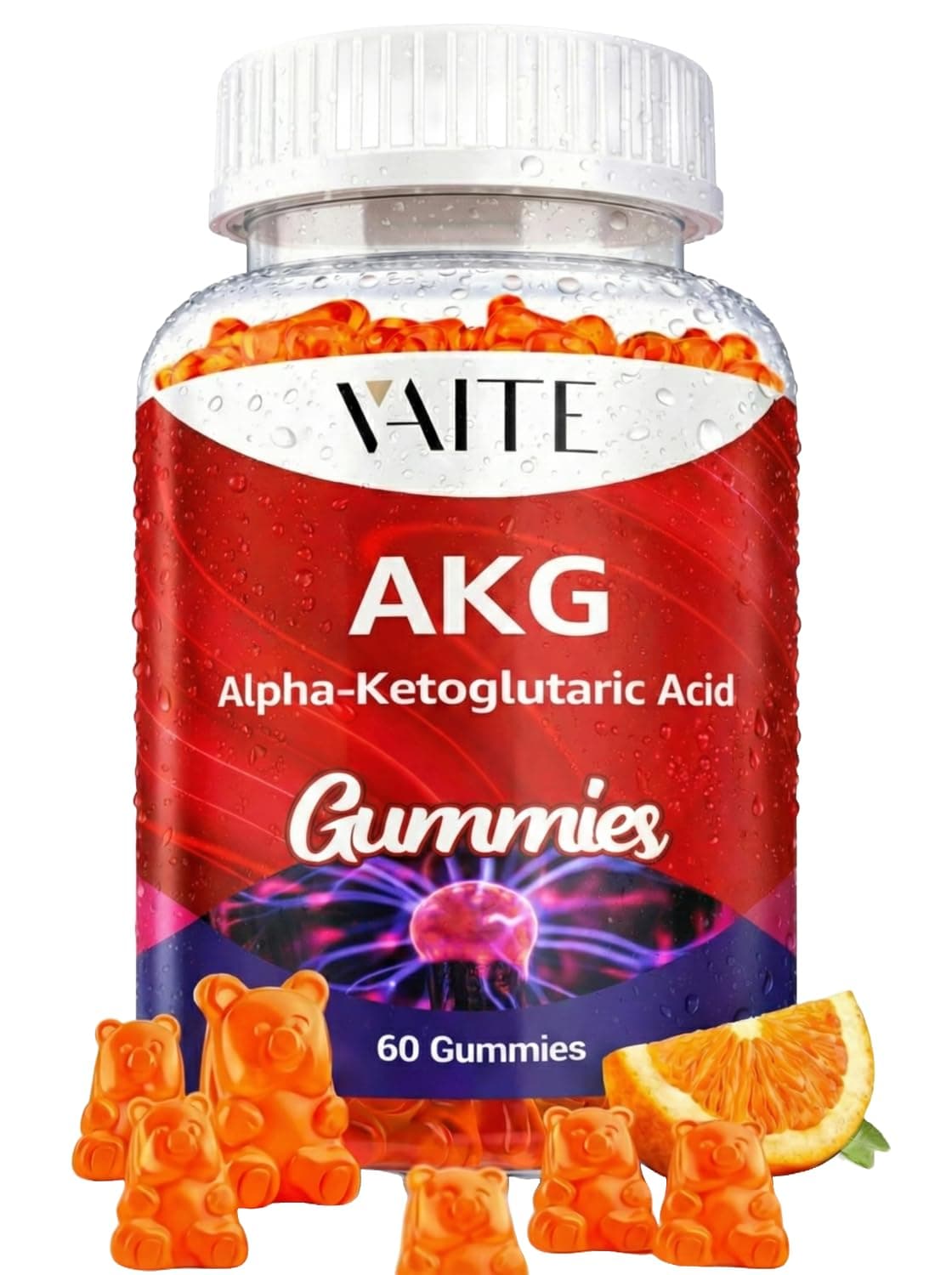 AKG Supplement Alpha-Ketoglutarate Gummies 1000mg - Anti-Aging Formula with Mitochondrial Support, Cellular Energy Boost, Longevity Supplements and Metabolic Health - Vegan, Non-GMO, 60 Chewables