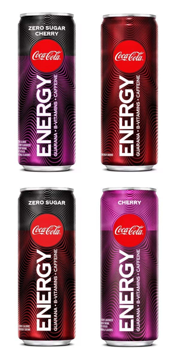 Brand New Coke Energy, Coke Zero Sugar, Cherry Coke Energy, Zero Sugar Cherry Coke Energy (4 Flavor Sampler, 4 Cans)