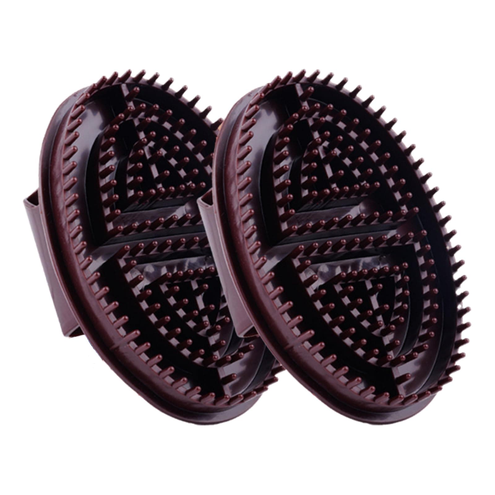 2 Pcs Meridian Brush Massage Brush, Beauty Salon Professional Custom Meridian Brush, Acupressure Meridian Brush, Meridian Scalp Massage Brush, Full Body Relaxation Comb (Brown)