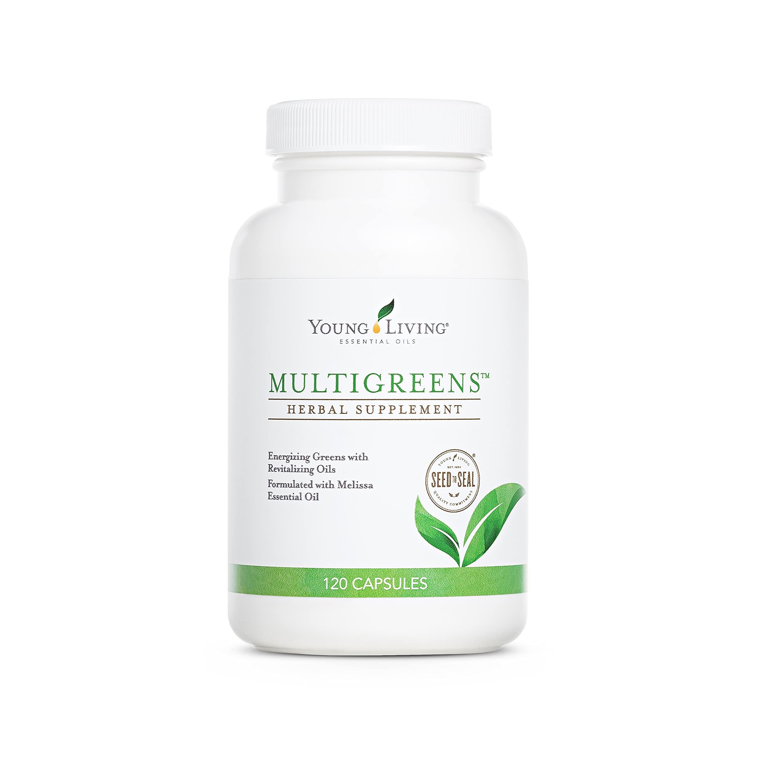 Young LivingMultiGreens - Herbal Supplement - formulated with Melissa Essential Oil - 120 Capsules