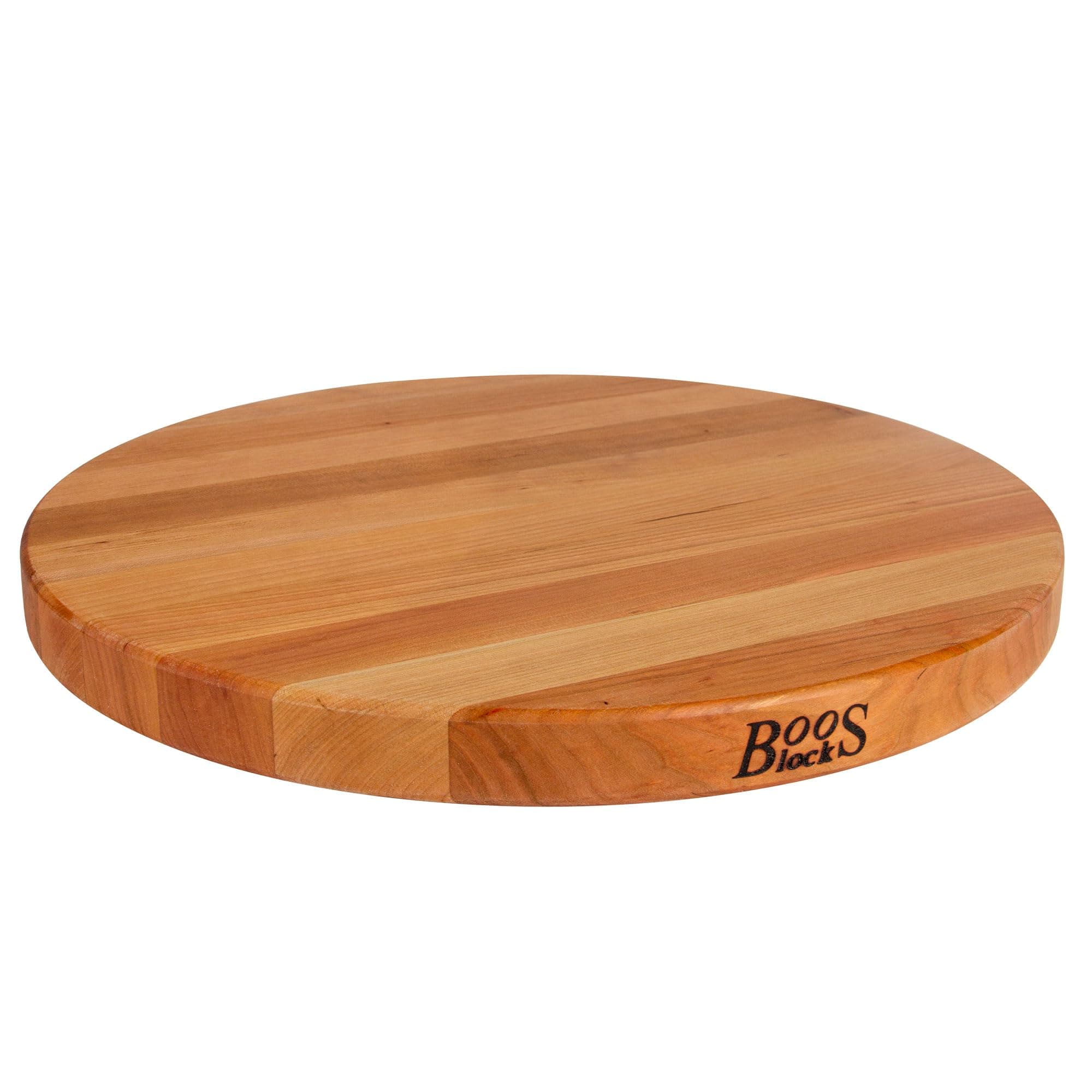 John BoosBlock CHY-R18 Cherry Wood Edge Grain Reversible Round Cutting Board, 18 Inches Round x 1.5 Inches