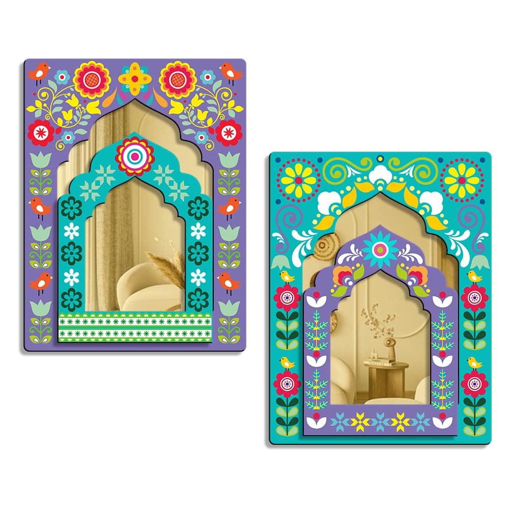 Sehaz Artworks Home Decoration Items for Living Room | Decorative Items for Home wall | Mirror Jharokha Wall Decor | Wall Decoration Items for Bedroom | Jharokha wall hangings for living room
