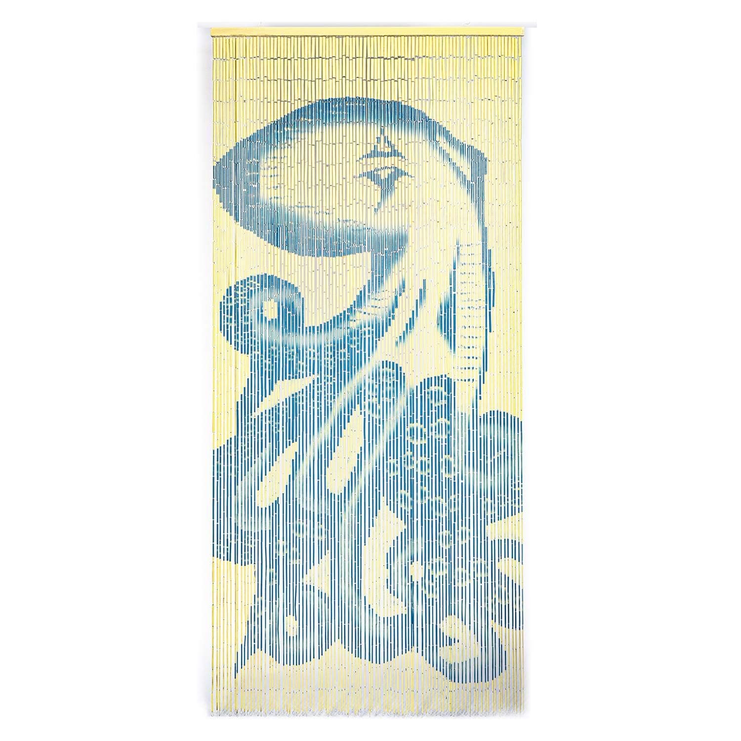 Octopus Wooden Beaded Door Curtain - 36 x 78 in- Bead Doorway Curtain - Bead Curtain for Door Decoration & Room Divider