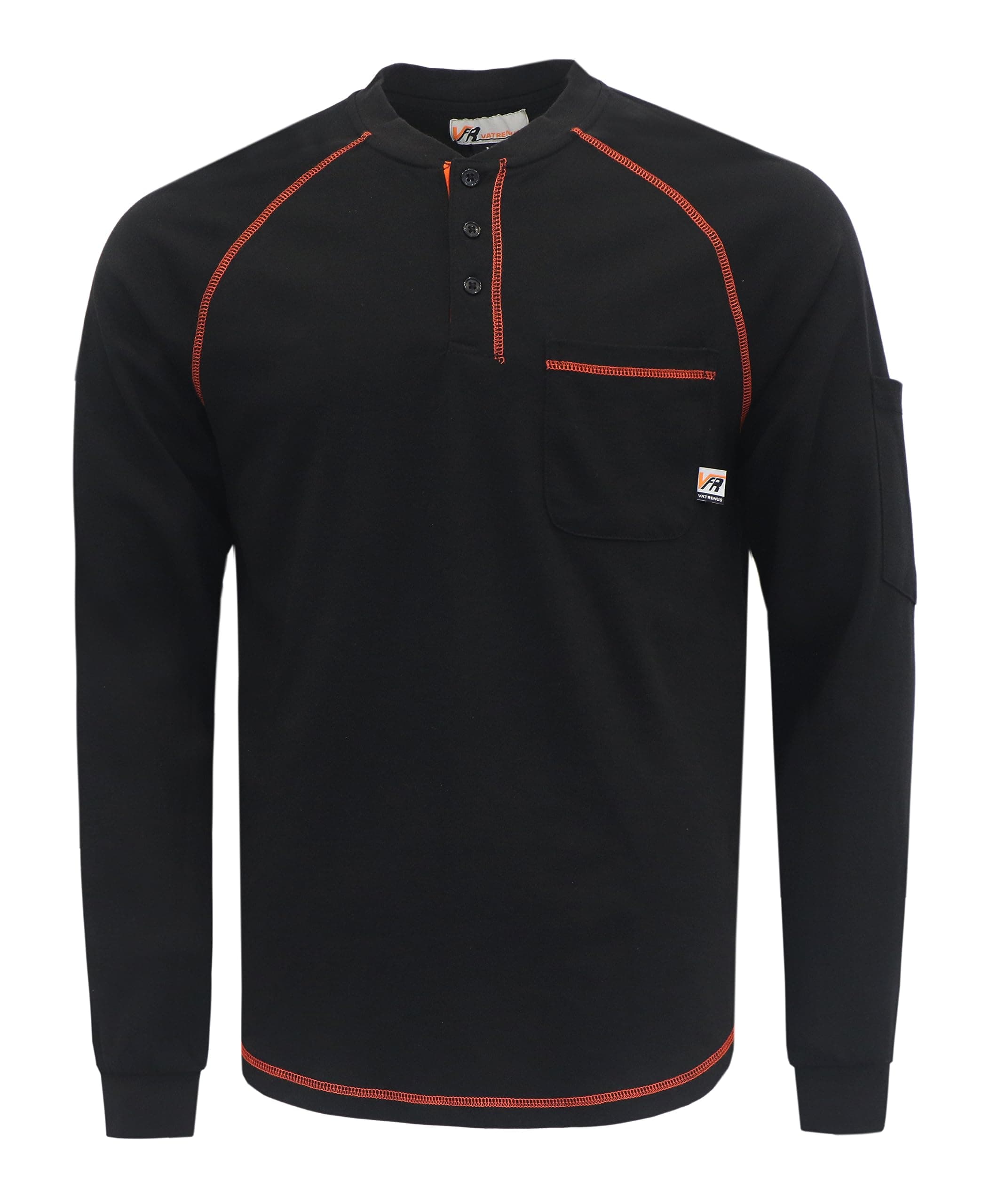 FR Shirts Henley 5.5oz 100% Cotton Flame Resistant Long Sleeve T-Shirts