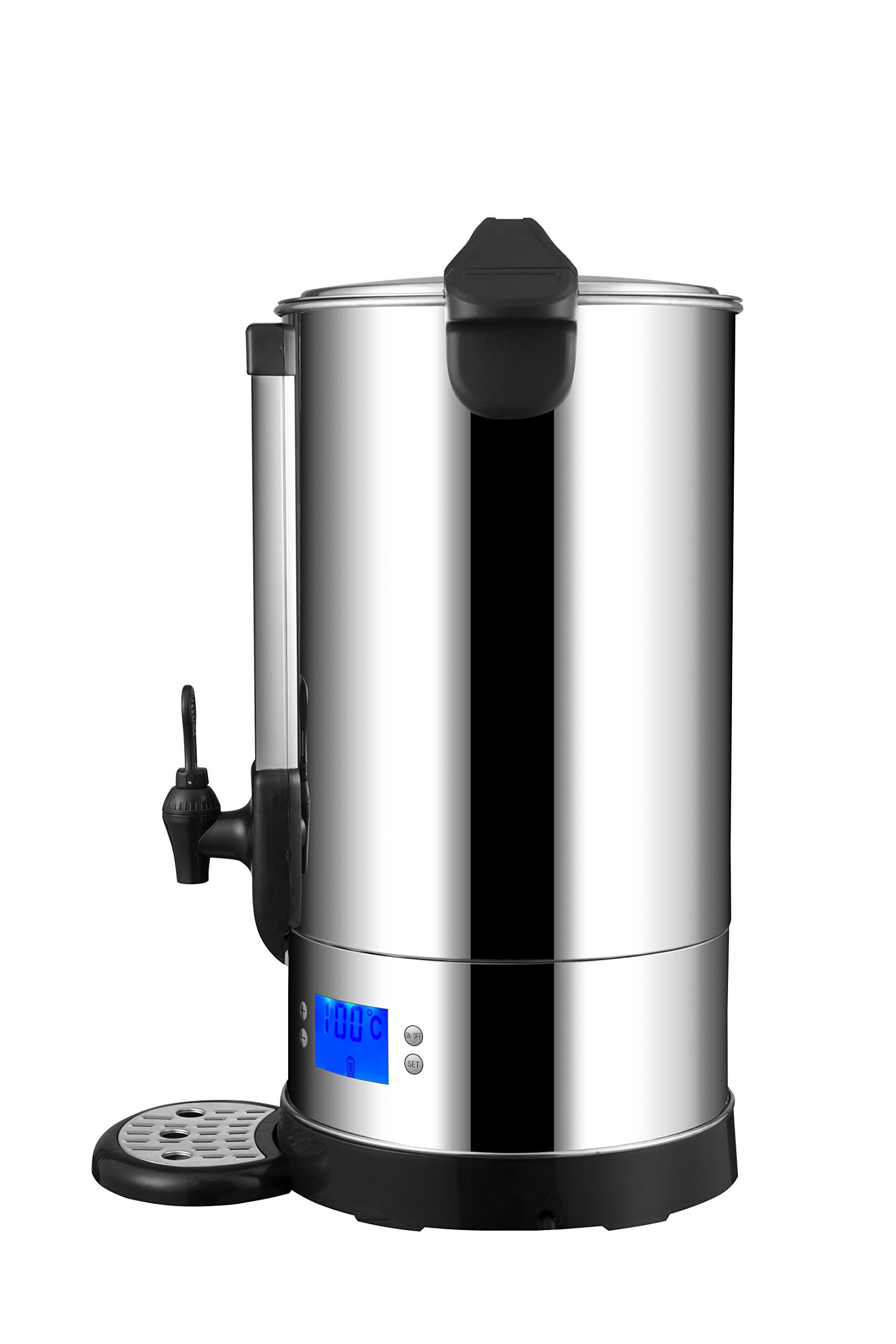 – MYLEK Catering Urn, 25L Hot Water Boiler Dispenser, Commercial Digital Urn Kettle, Brews and Mulled Wine Heater - Energy Efficient, Stainless Steel, 60-100°C Thermostat, Cafe, Office, Home, 25 Litre