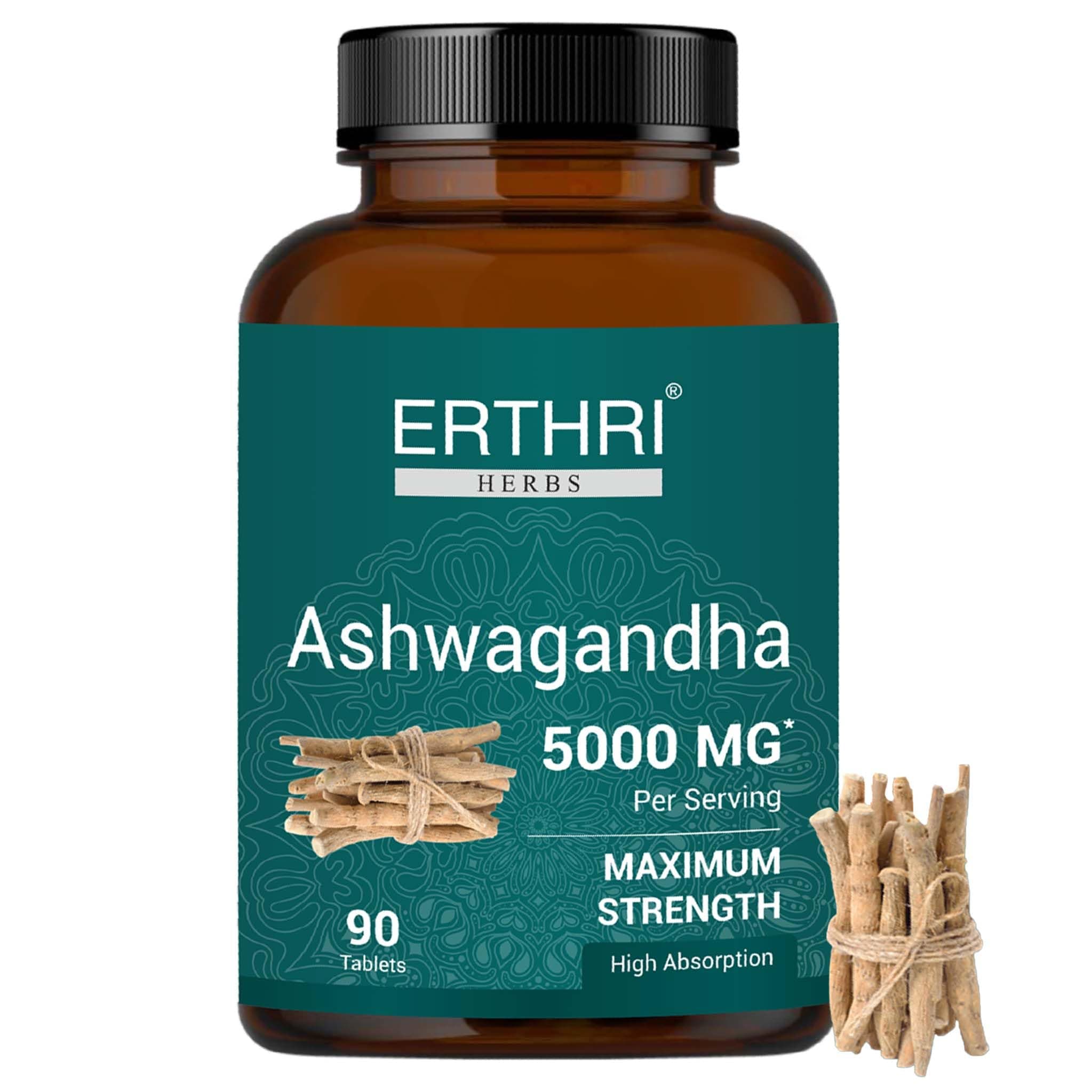 Ashwagandha Tablet - 5000mg, 90 tablets | Extra Energy,Stress Relief | Rich in Antioxidants | Immunity Booster |100% Natural|