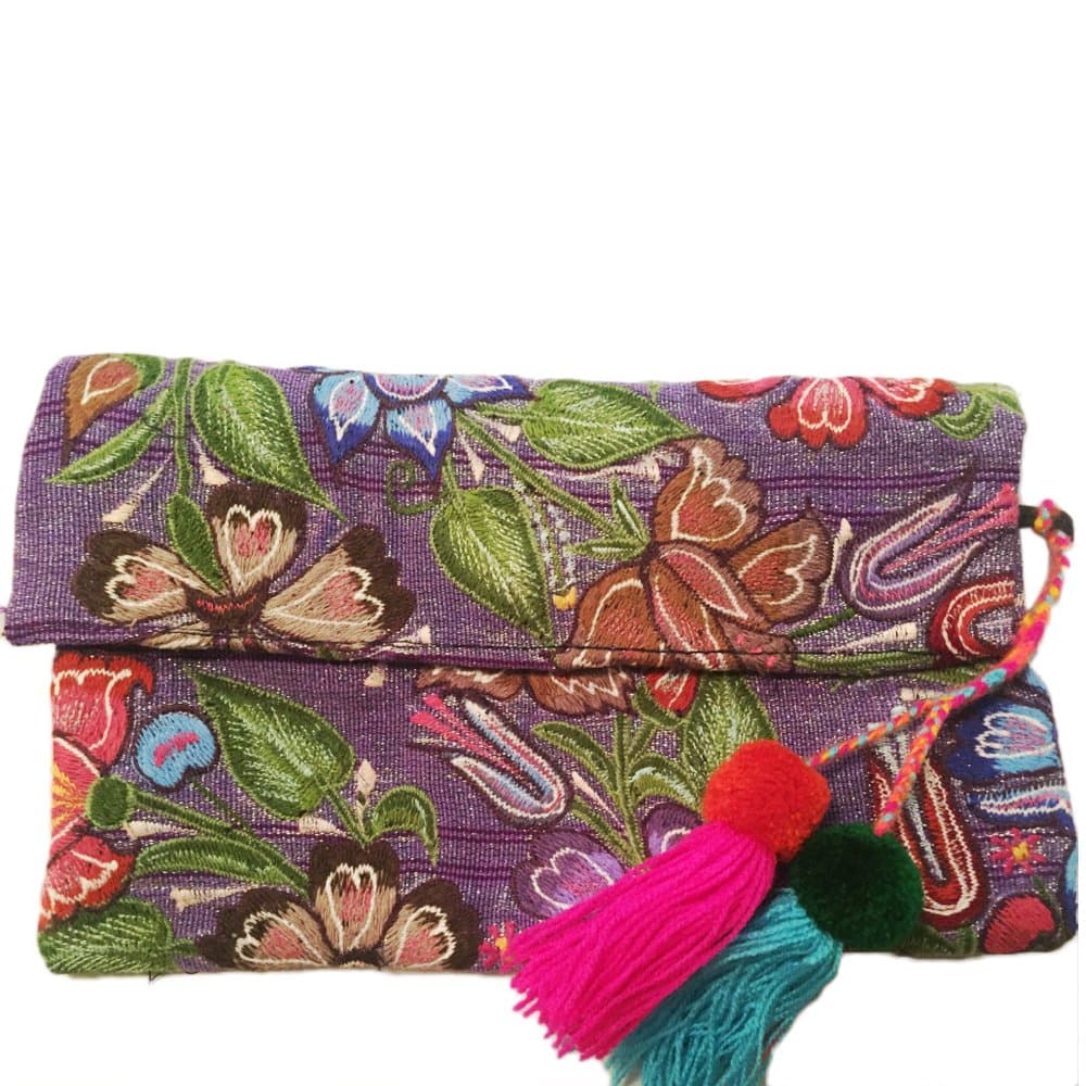 TABIK Handmade Mexican Fashion Clutch Wallet for Women Unique Embroidered Clutch Purse - Colorfull Perfect for Wedding and Party - Choose Style