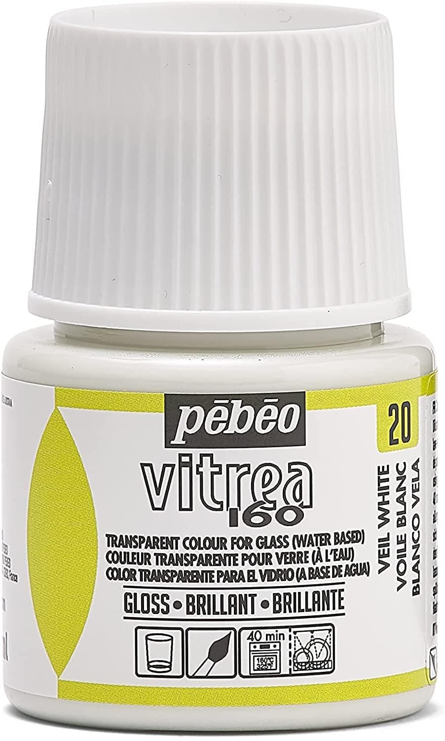 Transparent Glass Paint Vitrea 160°C - Veil White - 45 ML