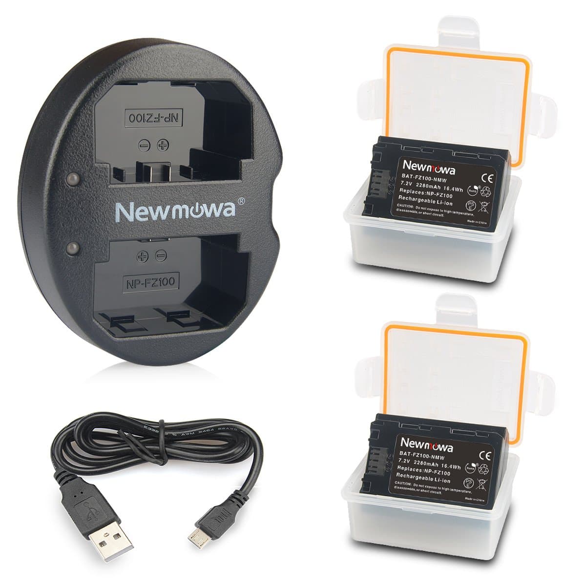 Newmowa Replacement Battery and Charger Set for Sony NP-FZ100