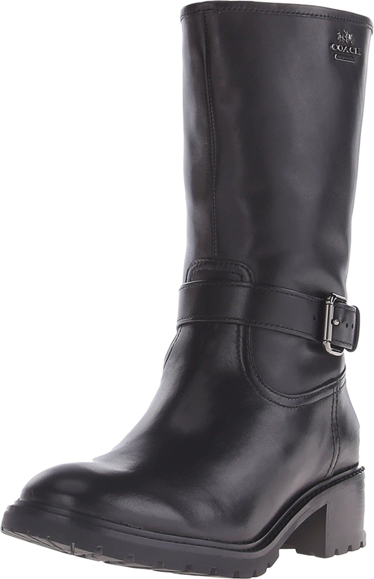 COACH Womens Genie Black Semi Matte Calf 9.5 M