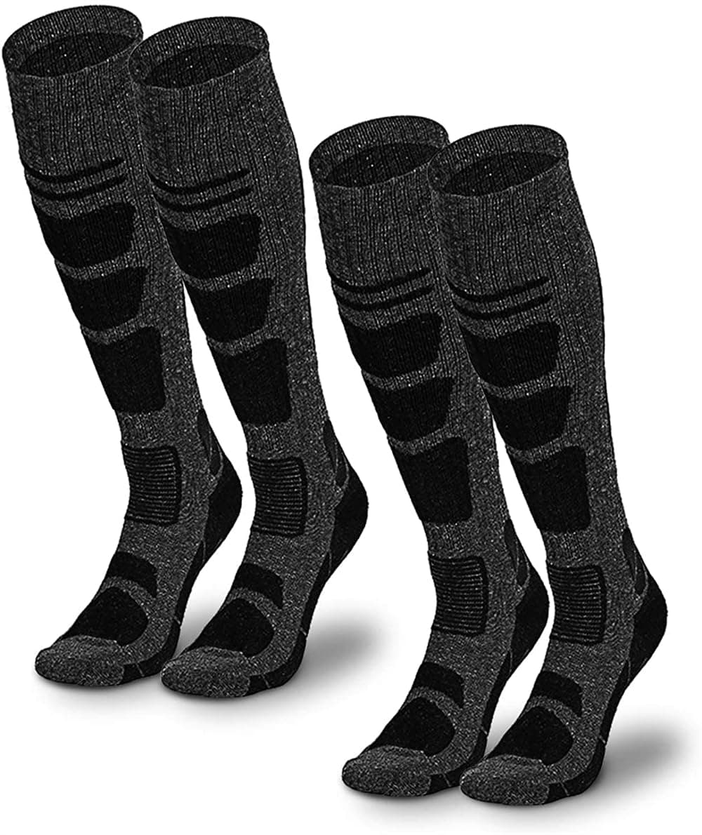 YARDHOBI Knee High Compression Socks, Sports Comfortable Socks, Fit Athletic Ski Socks, Snowboarding Socks, Skiing Calf Socks, Winter Long Socks for Women Men Sport Running Travel (2Pairs)