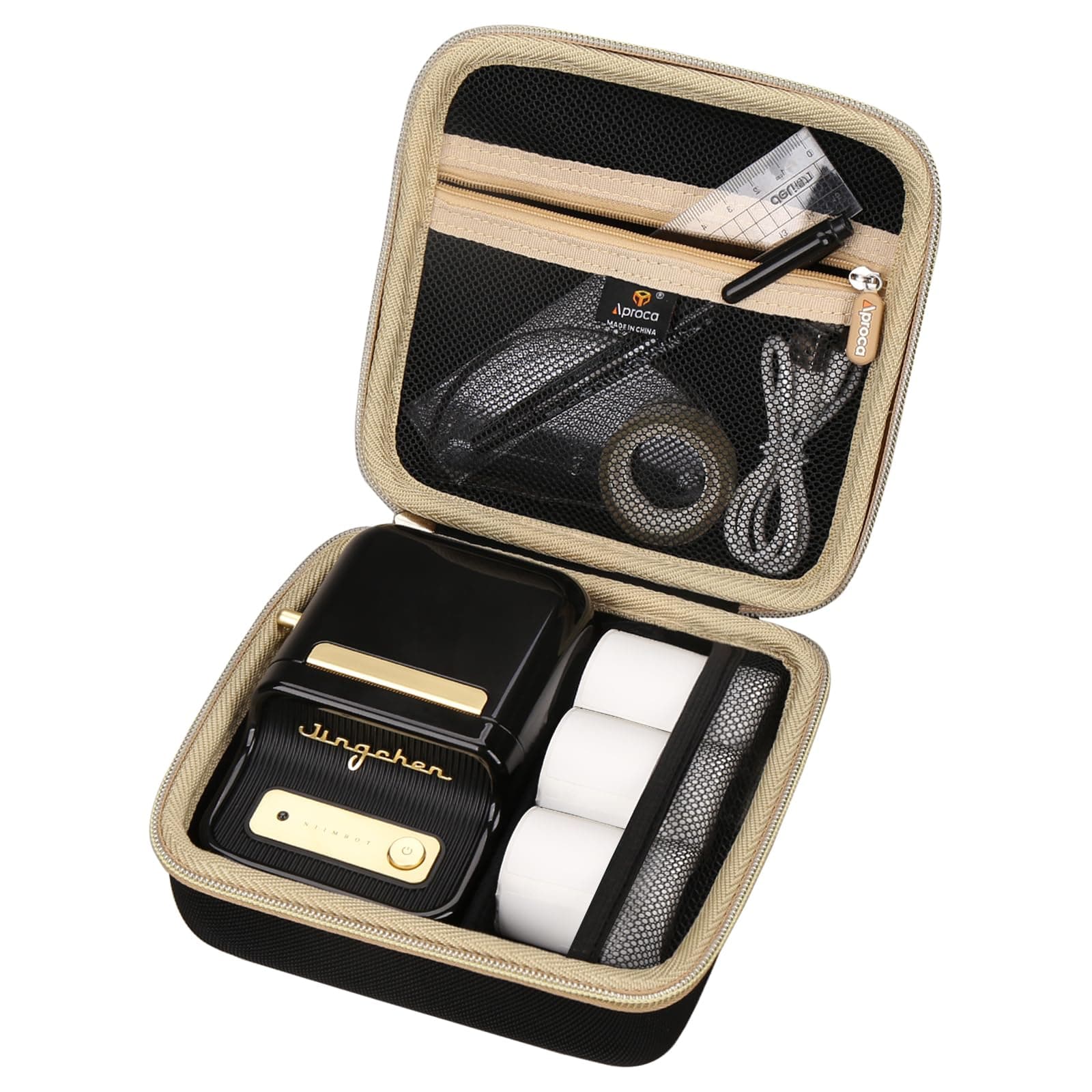 Case Compatible with NIIMBOT B21 Label Maker Thermal Label Printer, Storage Portable Bag for Accessories -Black (Case Only)