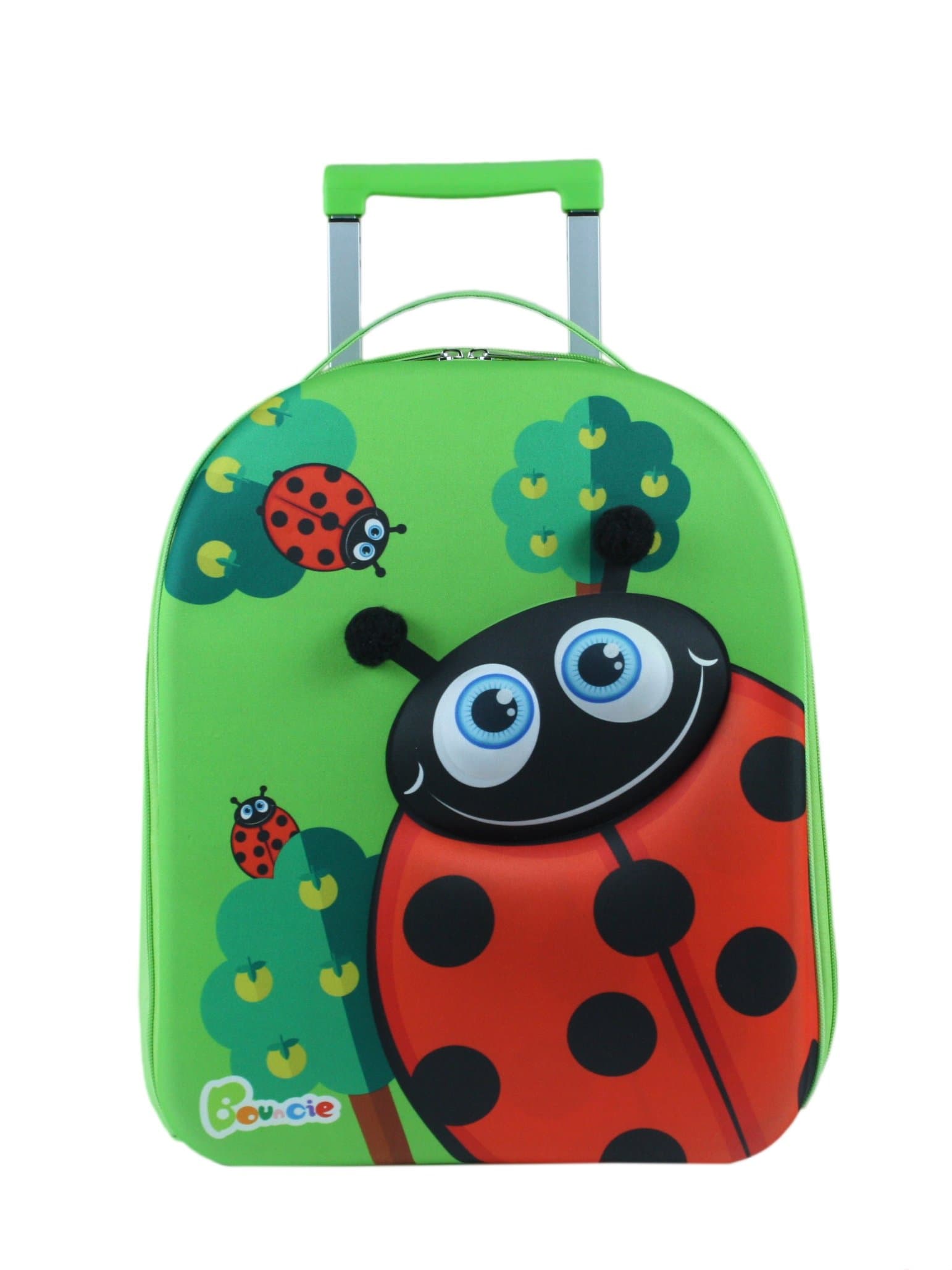 Bayer Chic 2000 Bouncie 3D Ladybird Kids Travel Suitcase Luggage Suitcase 40cm Large 26L Green