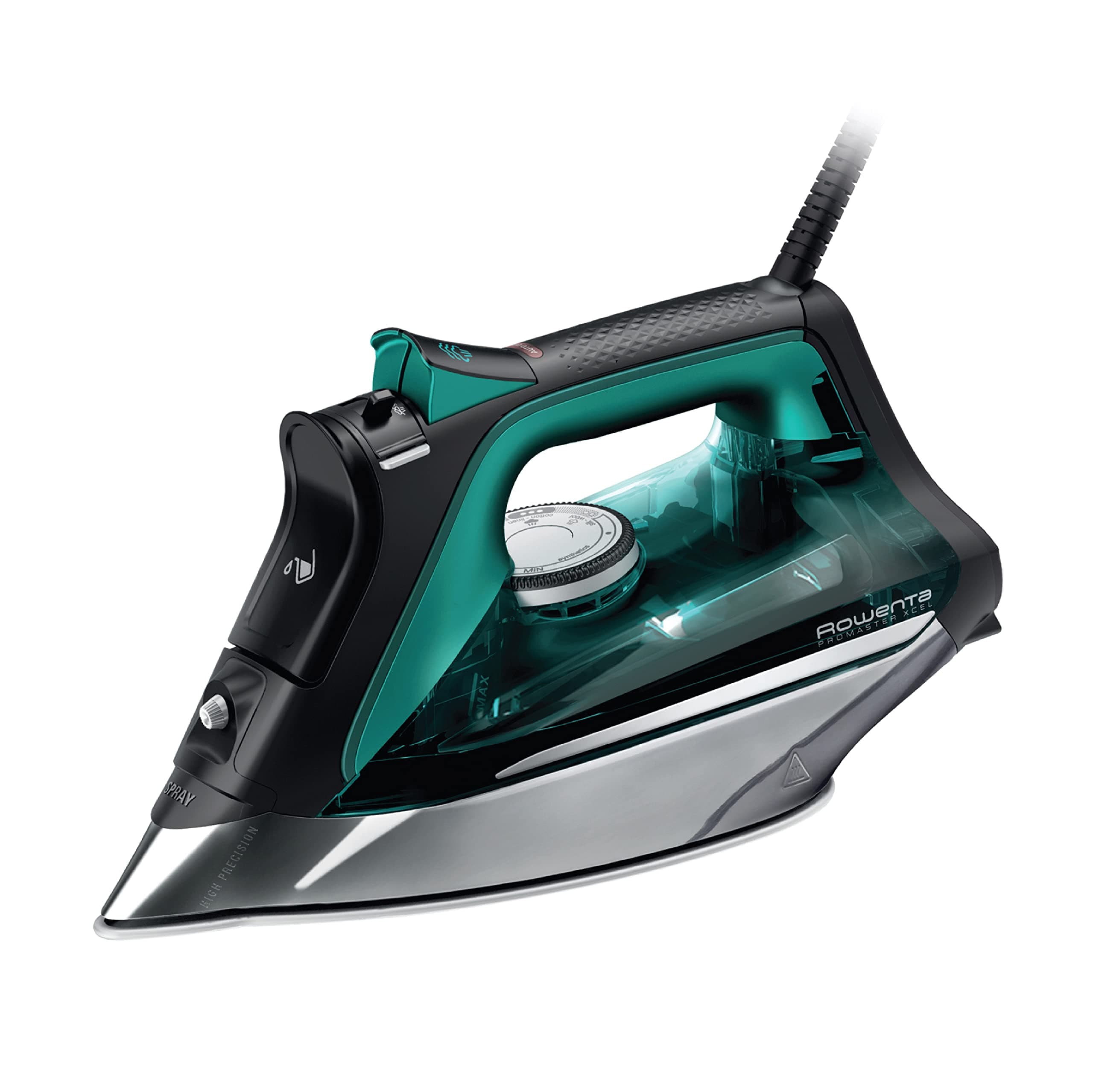 Rowenta Pro Master German Made Clothes & Garment Steam Iron, 1775 watts, 210 g/min, Black & Teal