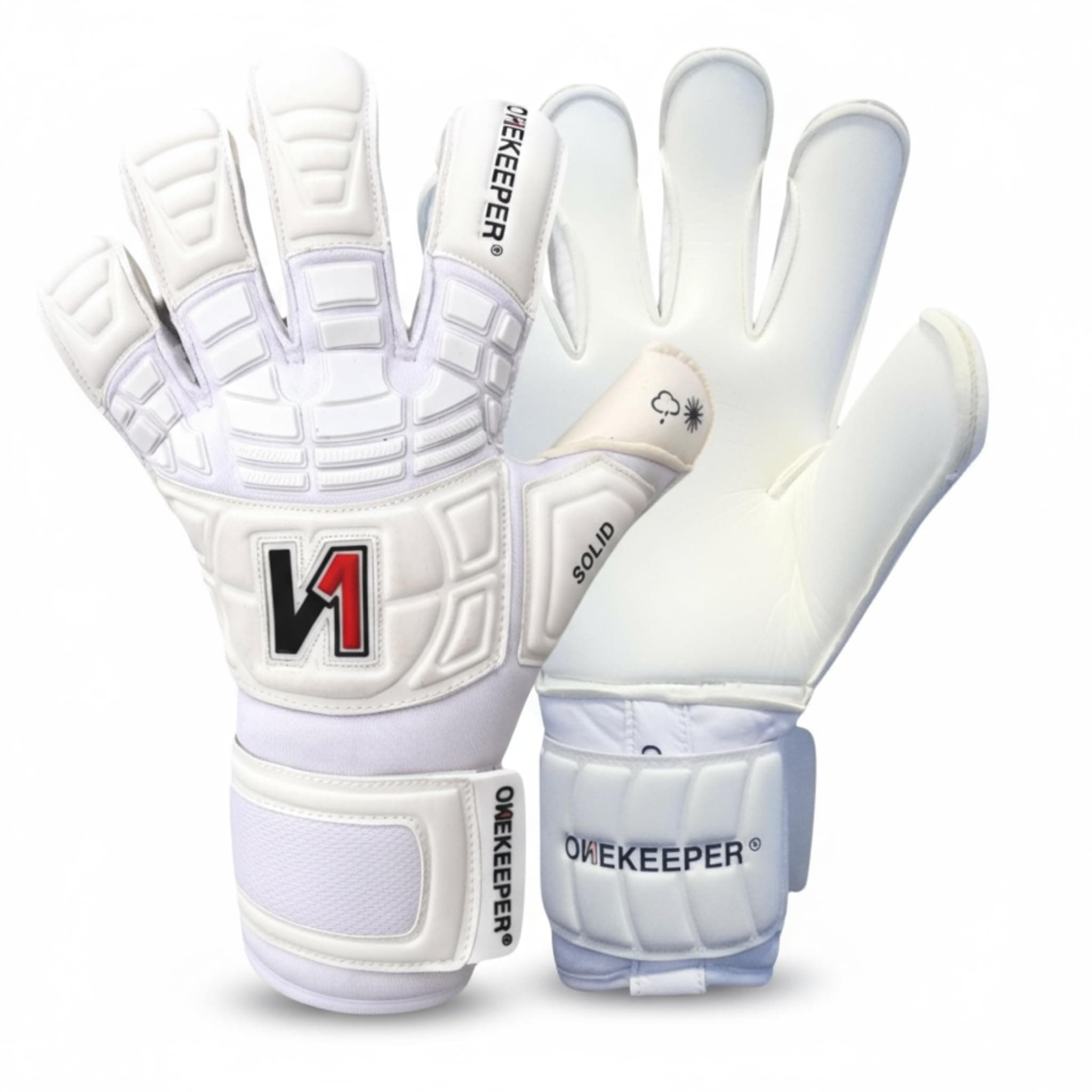 ONEKEEPER Goalkeeper Gloves for Kids, Teens, Adults, Removable Finger Spares (Spines Not Included) 3.5mn Contact Latex Hybrid Cut
