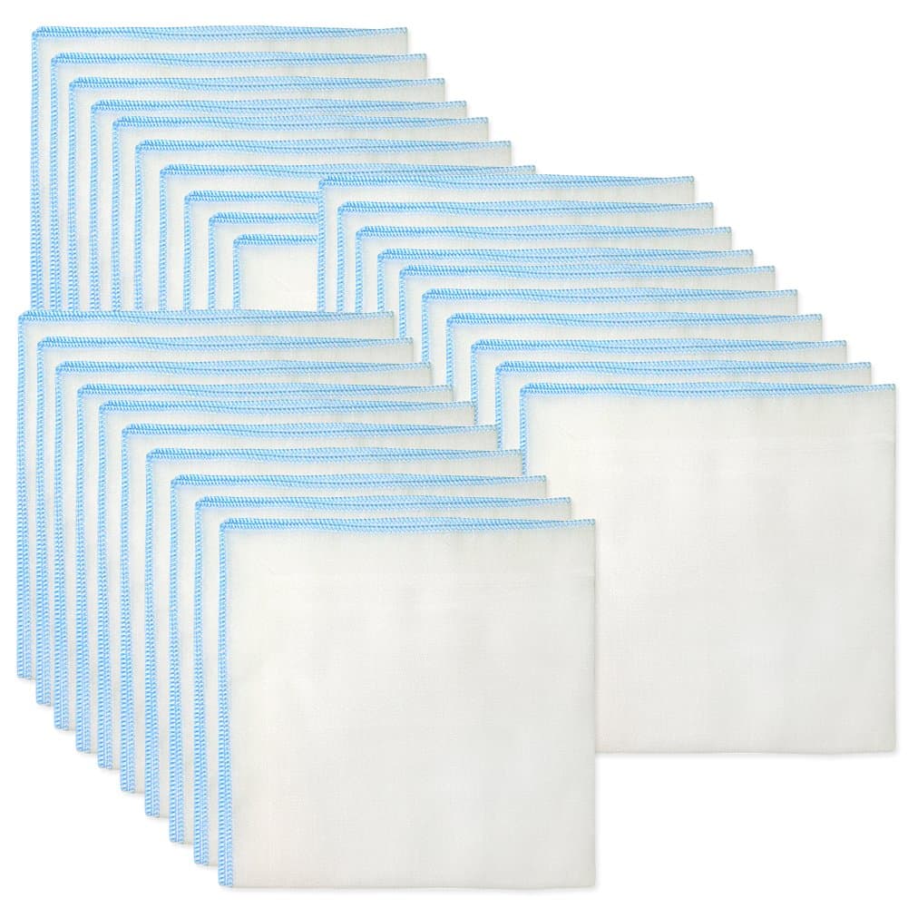 Cotton Facial Cleansing Muslin Cloths Remove Makeup (30pcs, Blue)