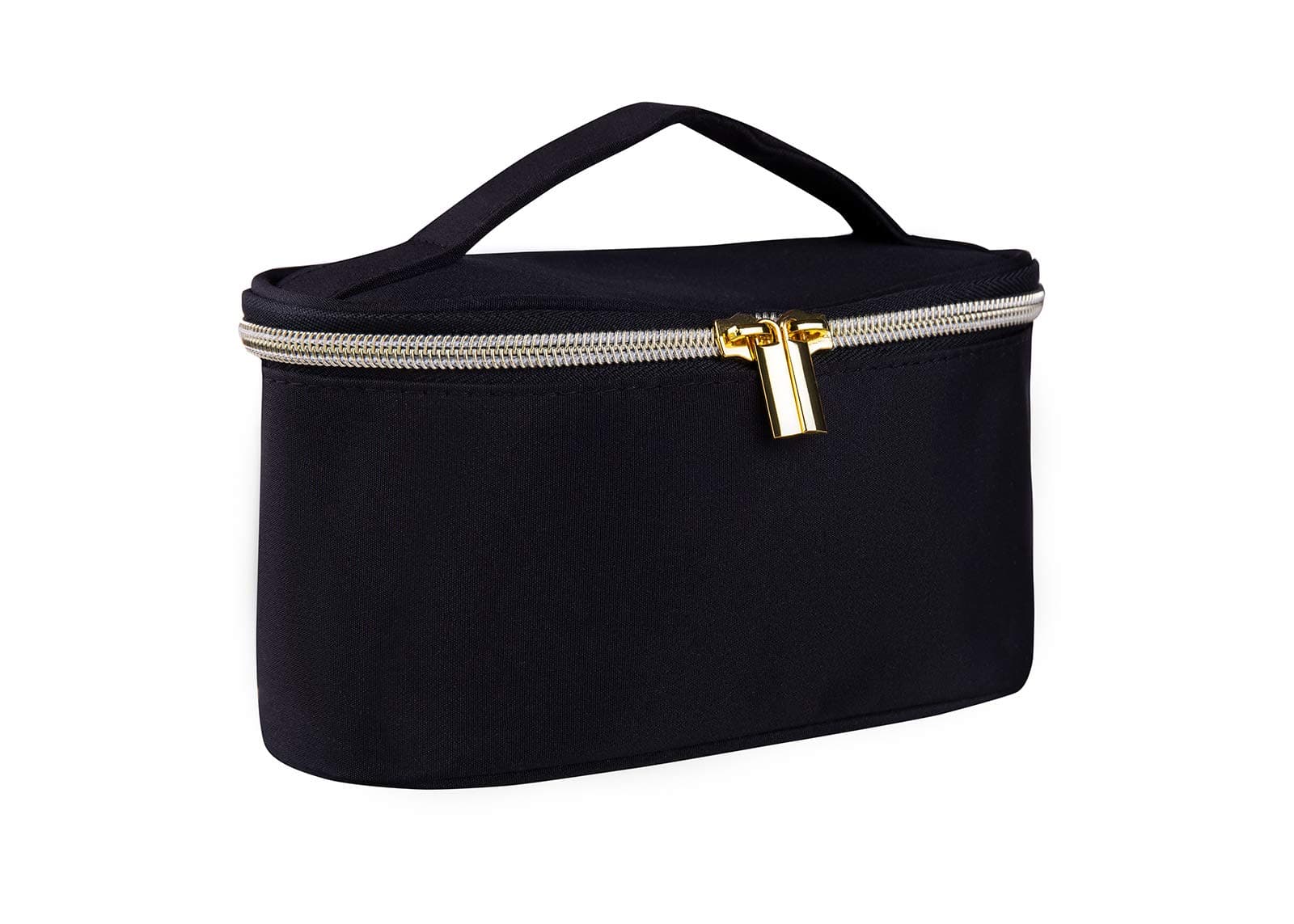 Makeup Bag Cosmetics Storage Organiser – Travel Toiletry Bag with Handle, Make Up Bag with Compartments, Black Vanity Case, Makeup Brushes Lipstick Holder, Waterproof Wash Bag, Perfect Gift for Women