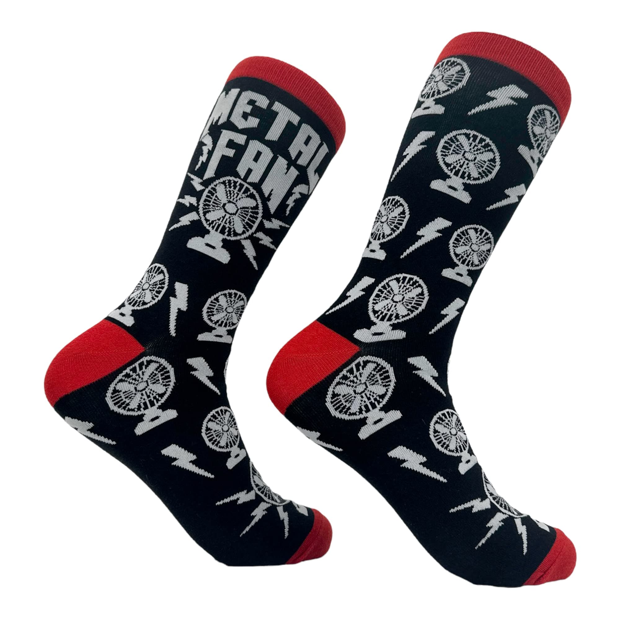 Crazy Dog T-ShirtsMen's Metal Fan Socks Funny Heavy Music Air Blowing Fans Joke Footwear
