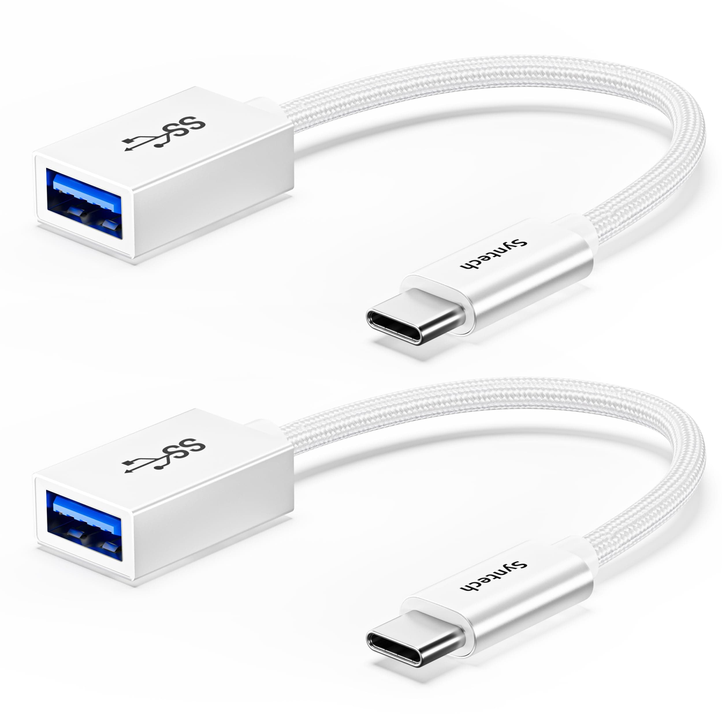 SyntechSyntech USB C to USB Adapter[2-Pack], USB-C to USB 3.0 Adapter, Thunderbolt 3 to USB 3.1 Female Adapter OTG Cable Compatible with MacBook Pro 2018/2017, MacBook Air 2018, Dell XPS and More,Whi