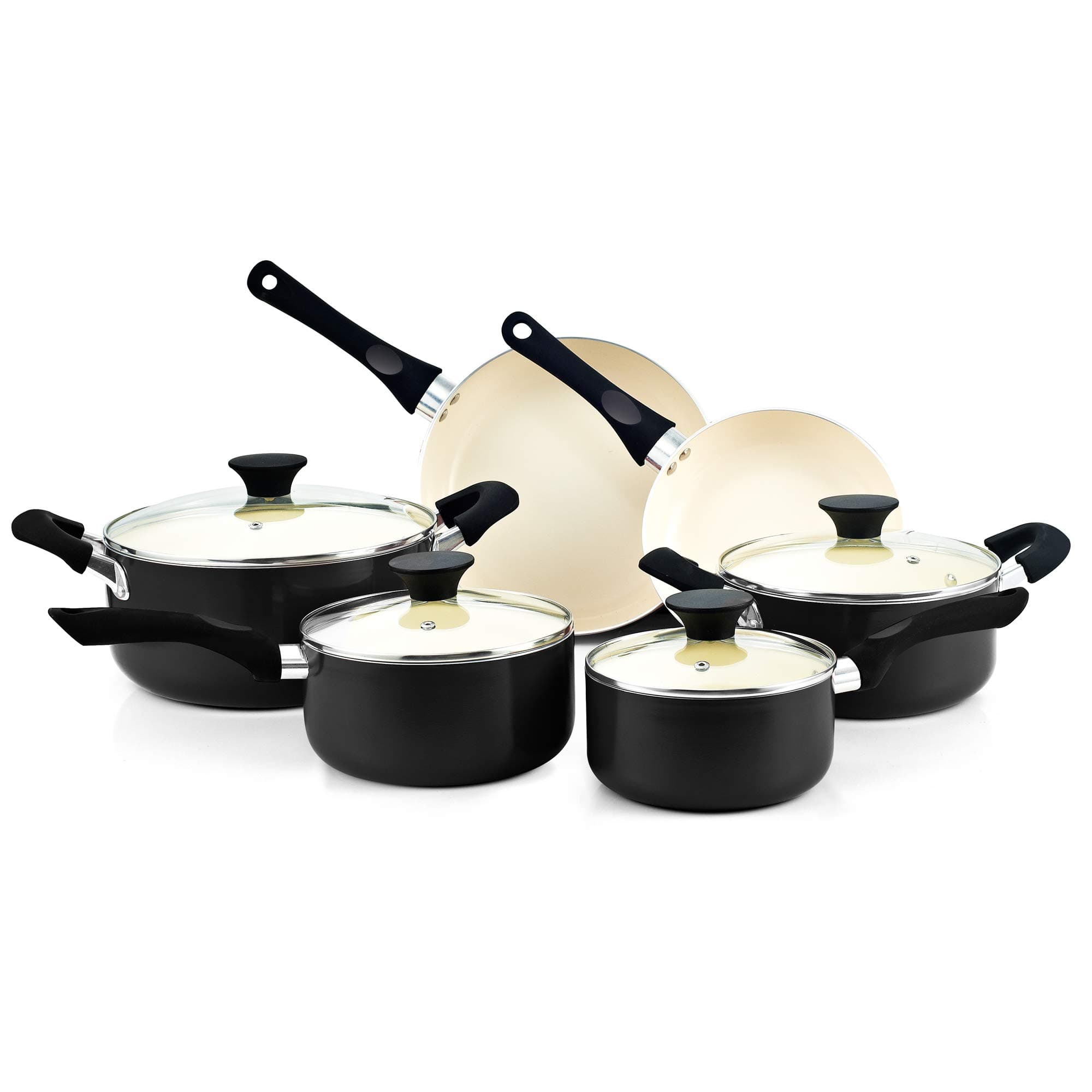 Cook N HomePiece Nonstick Ceramic Coating Cookware set 10-Piece 02414