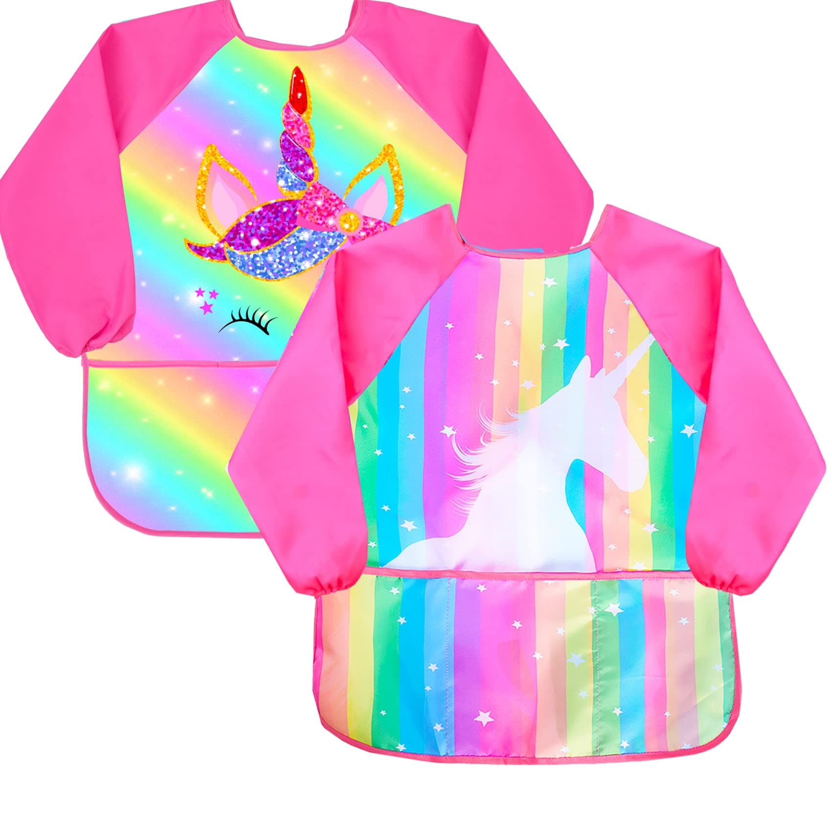 SylfairyArt Smock for Kids Waterproof Artist Painting Smocks Toddler Painting Apron