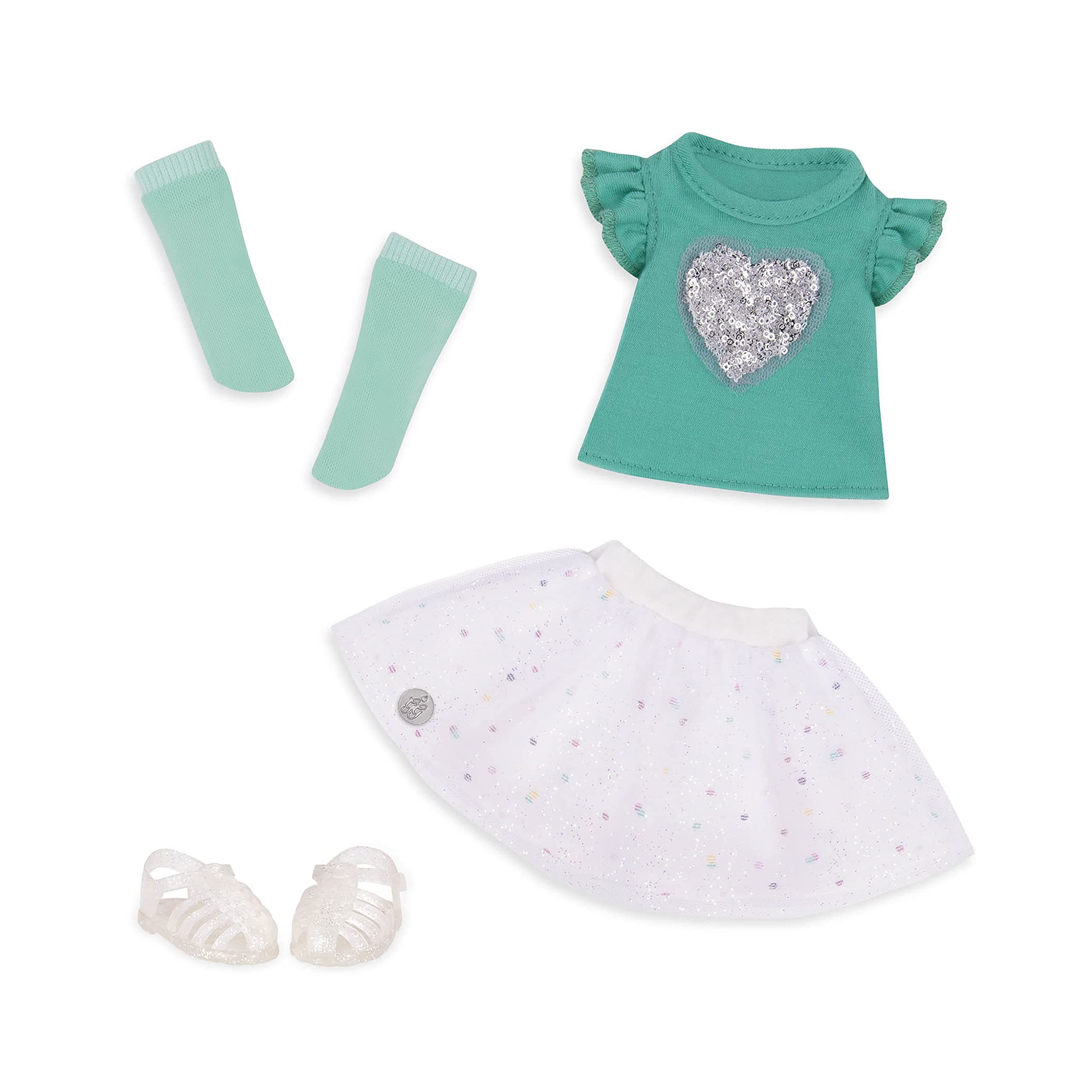 By Battat Sparkling With Style Glittery Top & Skirt Regular Outfit 14" Doll Clothes & Accessories Toys, Gg50101Z, Sparkling With Style Glittery Top And Skirt Regular Outfit