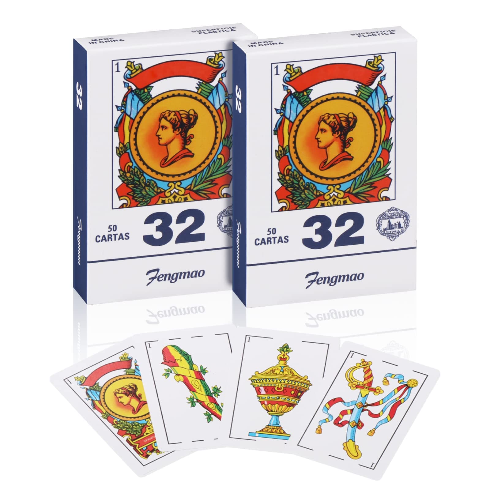 Spanish Playing Cards, Cartas Españolas, Barajas Espanolas Originales, Mexican Card Game, Naipes De Plastico Española, Briscas Cards Puerto Rico [2 Decks]