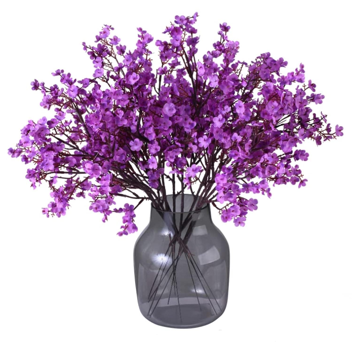 Momkids 6 Pcs Artificial Flowers Babys Breath Bouquet Bulk Fake Gypsophila Flower Real Touch Faux Silk Flower for Home Office Bedroom Kitchen Table Wedding Halloween Christmas Party Decor (Purple)