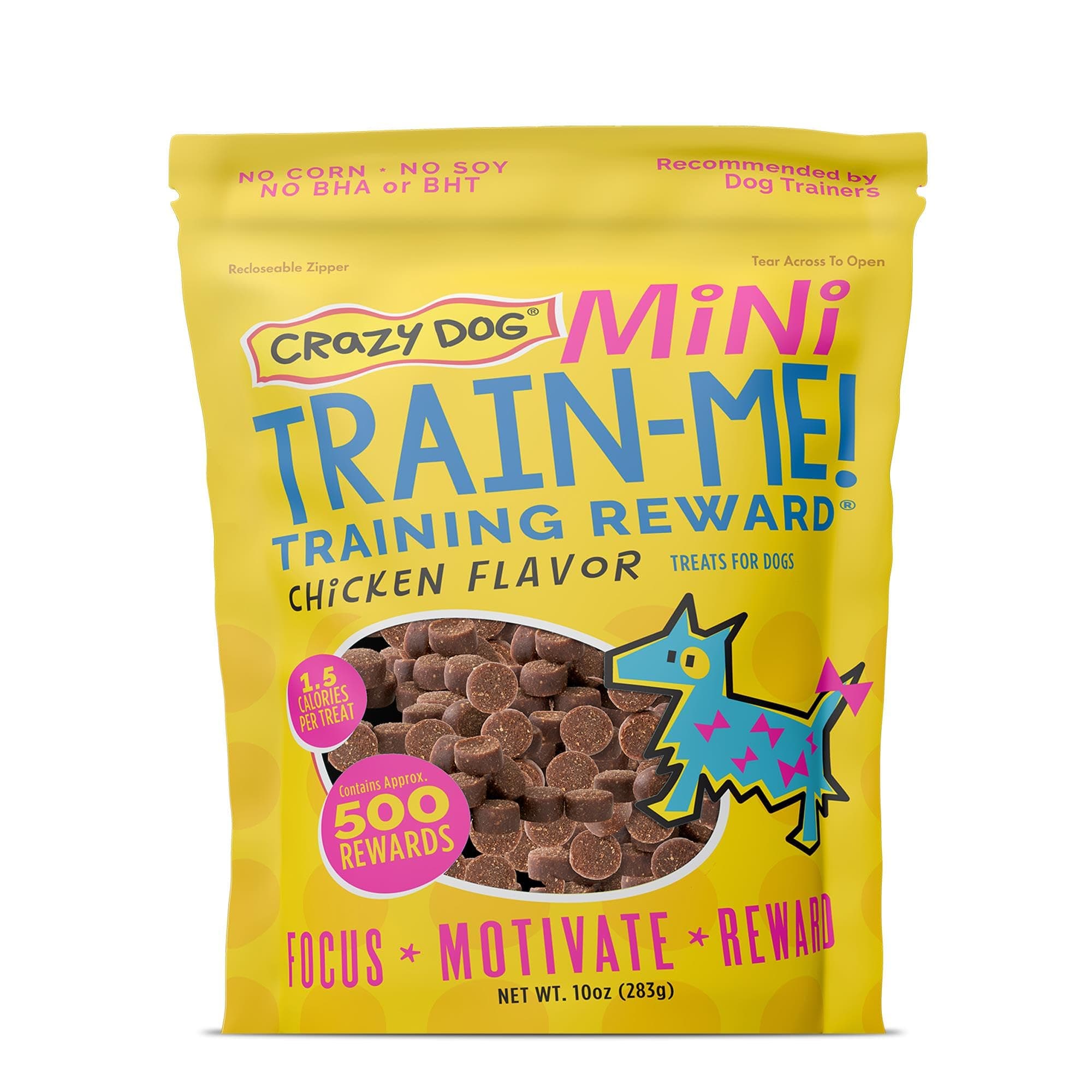 Mini Train-Me! Training Treats 10 oz. Bag, Chicken Flavor, with 500 Treats per Bag, Recommended by Dog Trainers