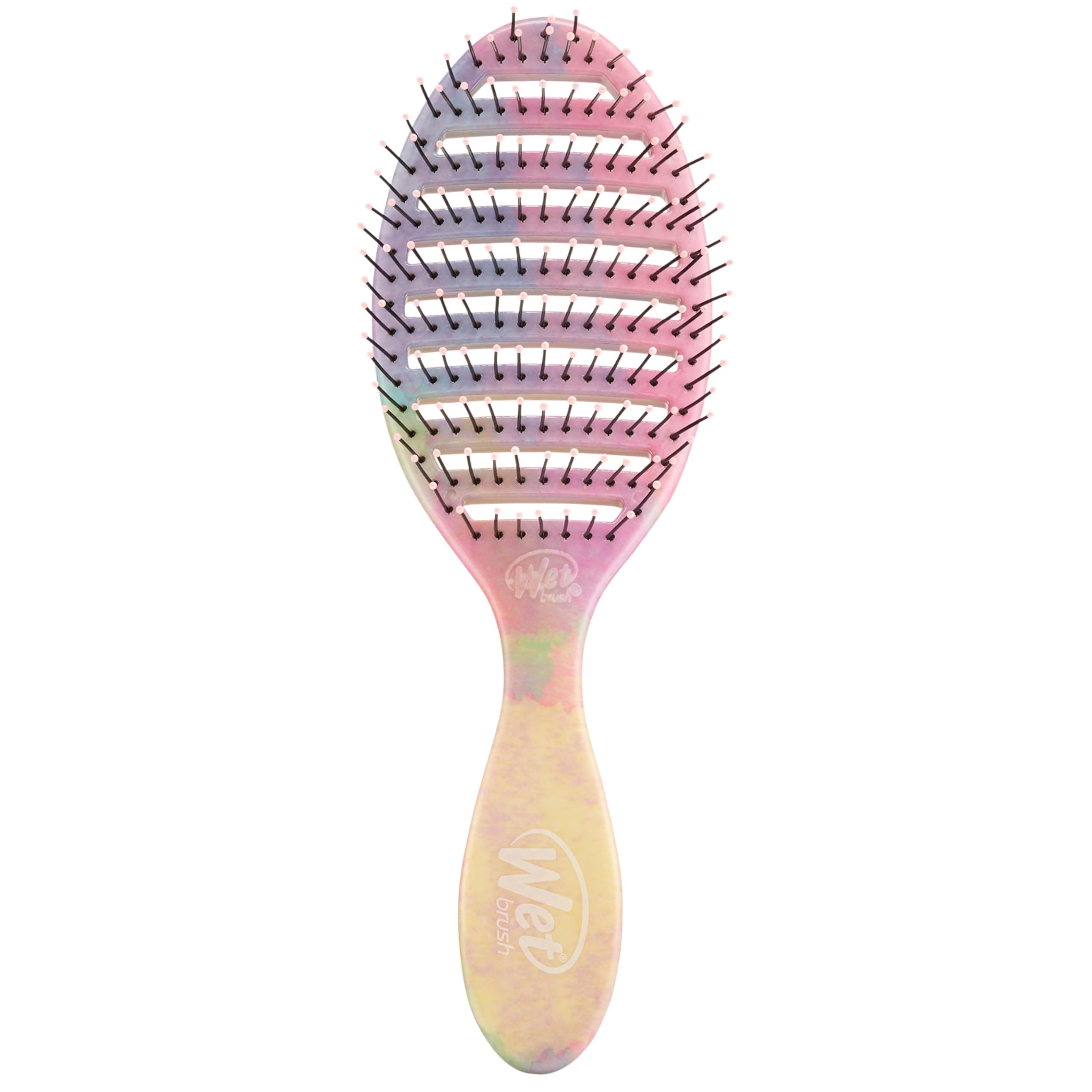 Speed Dry Hair Brush - Stripes (Color Wash) - Vented Design and Ultra Soft HeatFlex Bristles Are Blow Dry Safe With Ergonomic Handle Manages Tangle and Uncontrollable Hair - Pain-Free