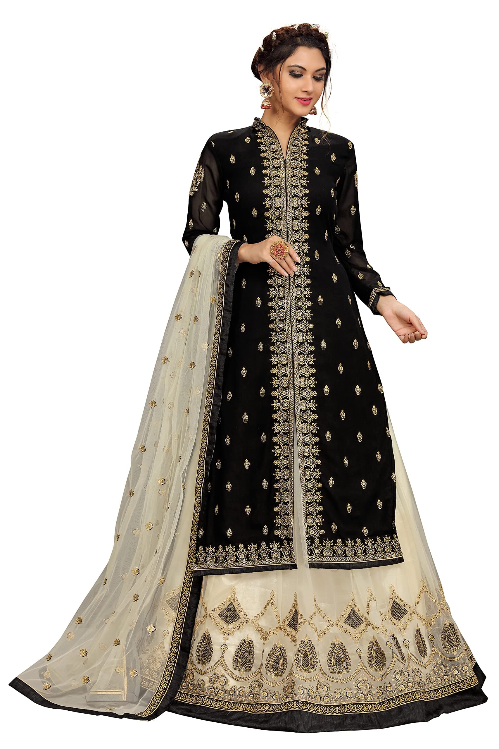 TRENDMALLS Georgette Embroidery Lehenga Choli with Dupatta For Women Ready To Wear (L267)