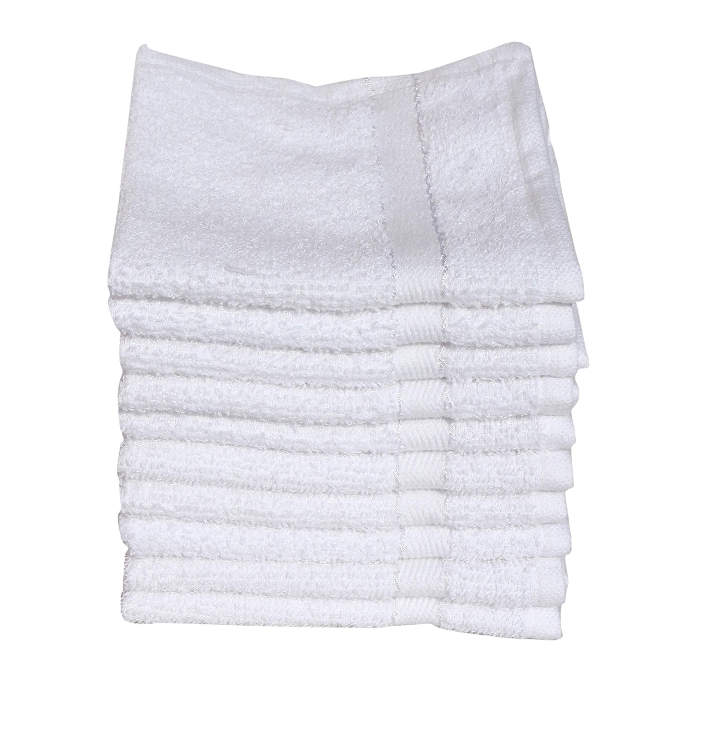 Mandhania Cotton Face Towel 350 GSM (Set of 10, White)