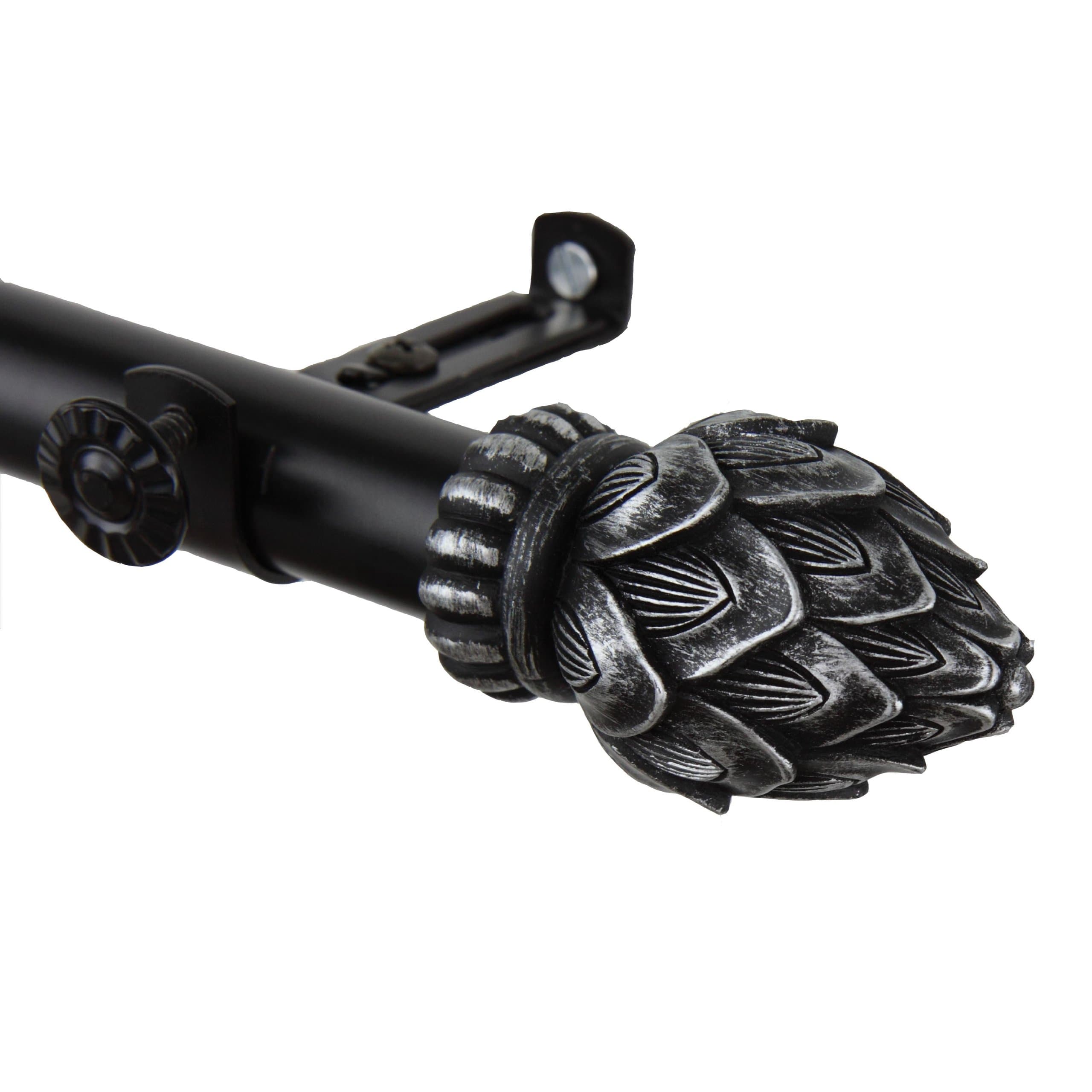 Rod Desyne Bud Curtain Rod, 48 by 84-Inch, Black