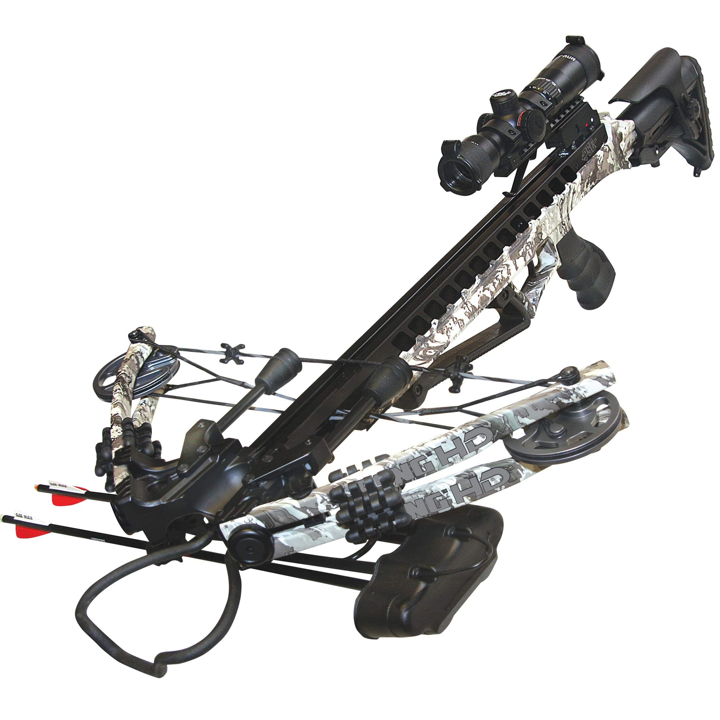 PSE ARCHERY Fang HD Crossbow Package- Up to 405 FPS- 5 Bolt Quiver- Adjustable Buttstock- w Dual String Stops