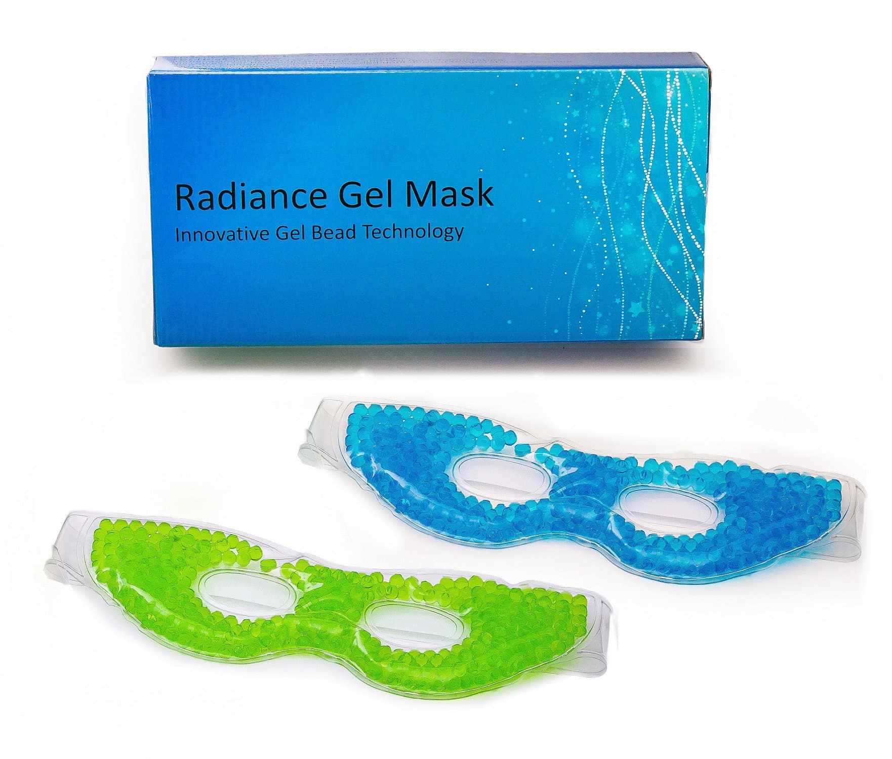 Eye Mask 2 Pack, De-Stress and Revitalize, Flex Gel Beauty Face Beads Best for Dark Under Circles, Puffy Eyes, Headaches, Migraines, Sinusitis, Soothing Cold, Hot, Night Sleep Spa Wrap Cold Eye Mask