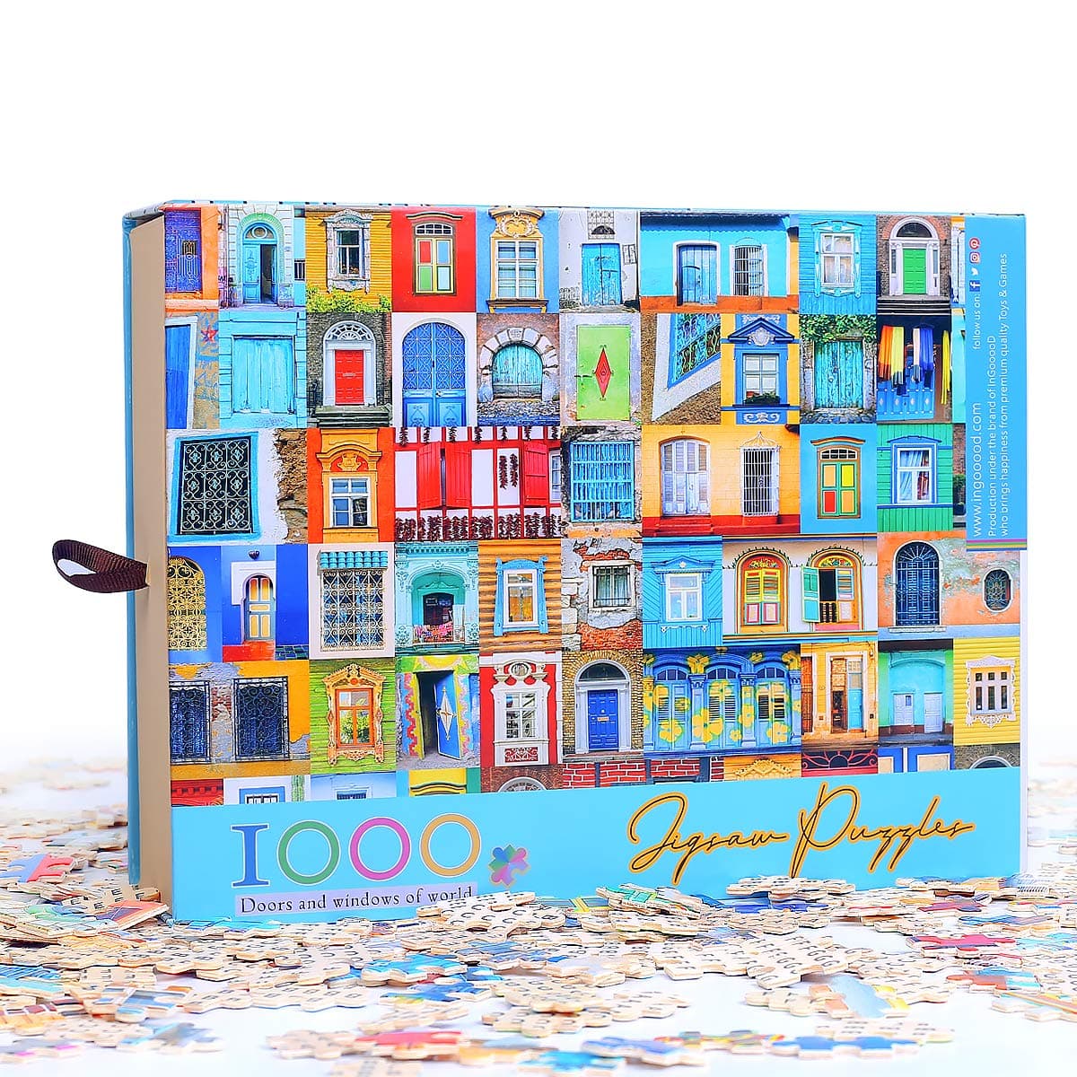 Ingooood Jigsaw Puzzle 1000 Pieces for Adult - Collector Series - Doors and Windows of World Entertainment Wooden Puzzles Toys
