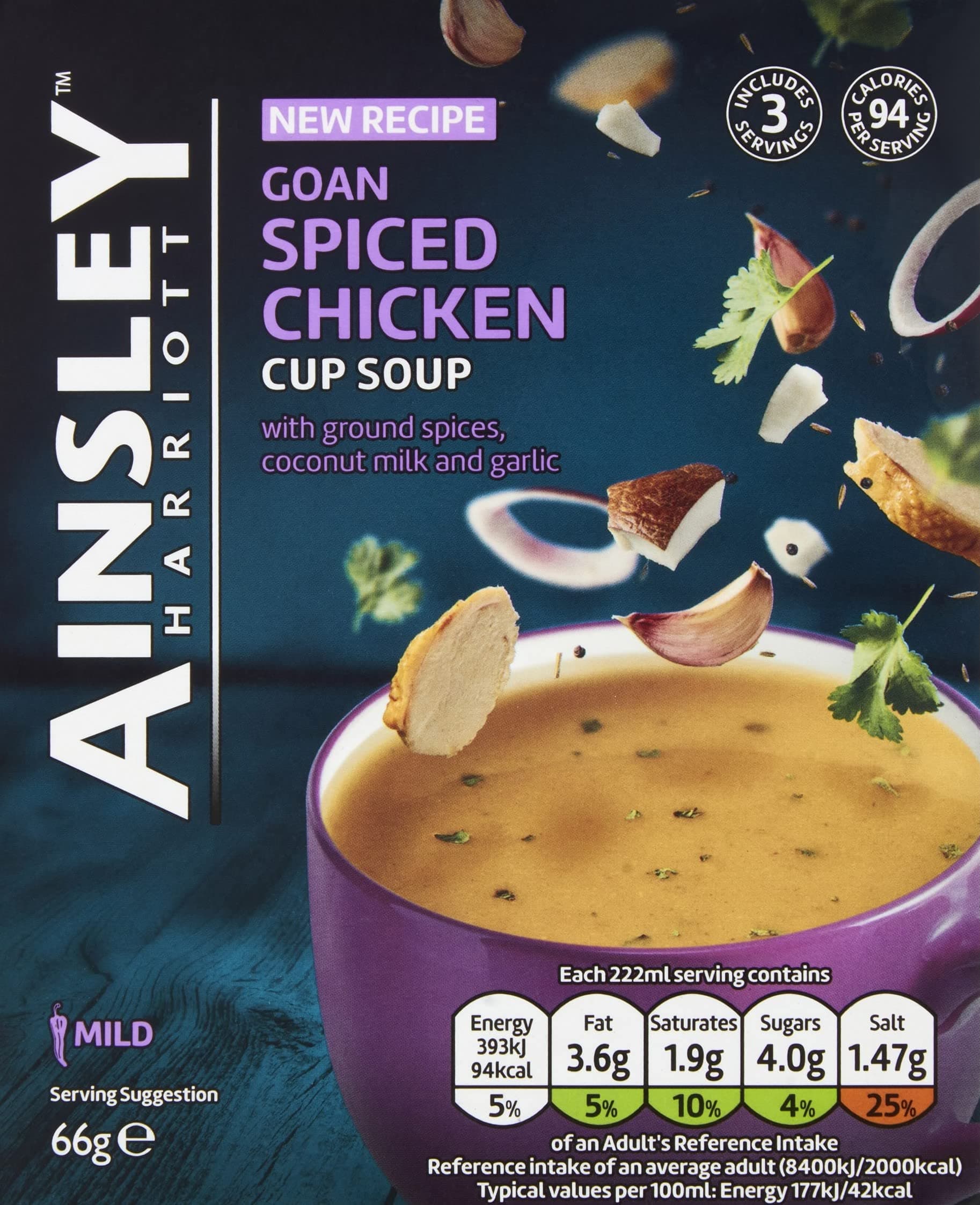 Ainsley Harriott Goan Spiced Chicken Cup Soup 66g (Pack of 8)
