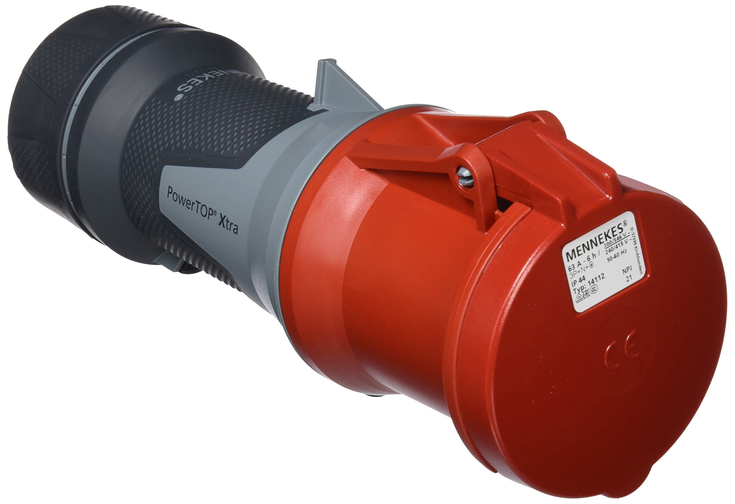 101300054 prolongadores Power Top Xtra, Outlets CEE, 400 V, 50 – 60 Hz, 63 A, 5-pin, IP 44 Degree Protection, Red